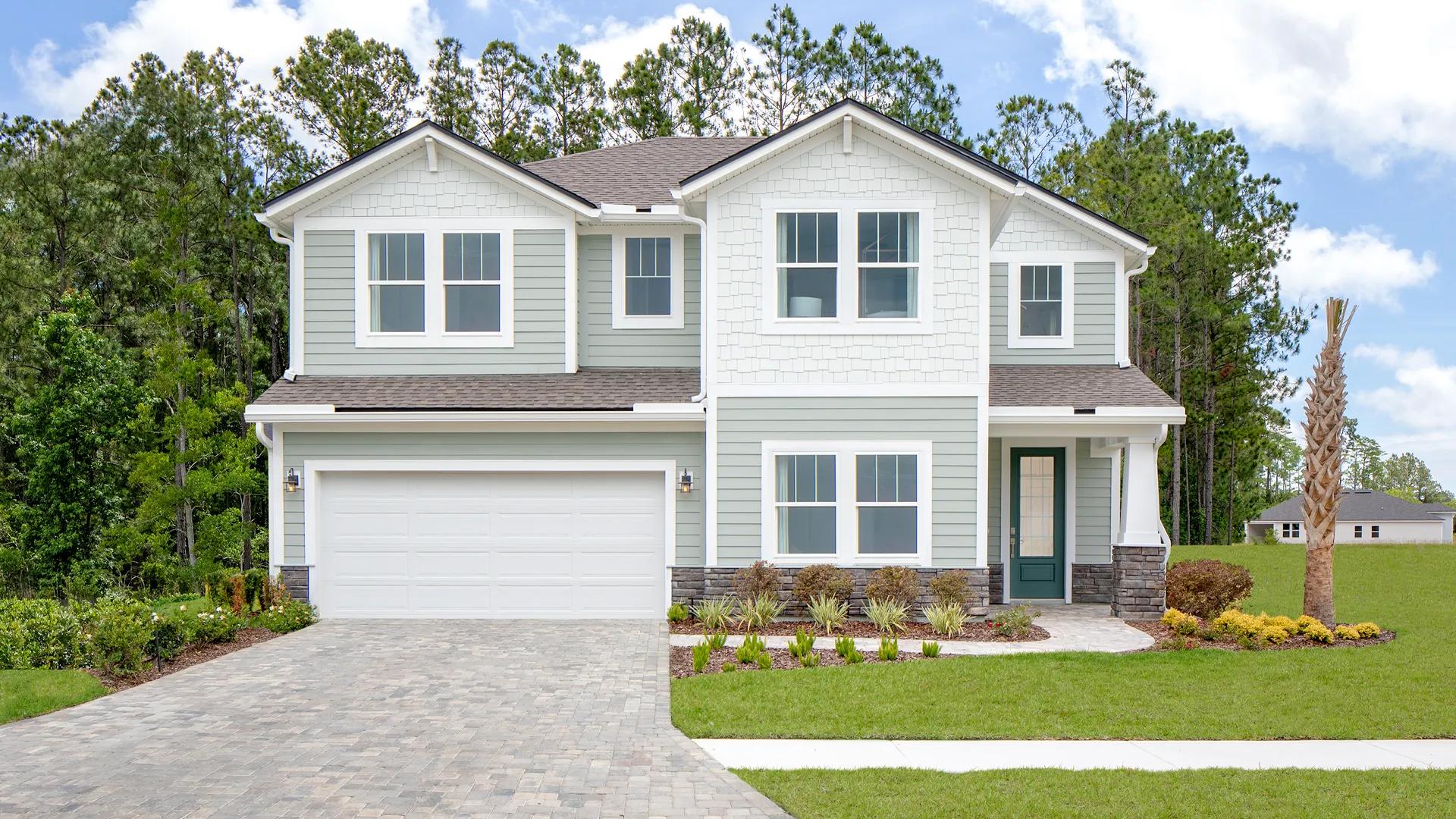 two-story home with front-entry garage