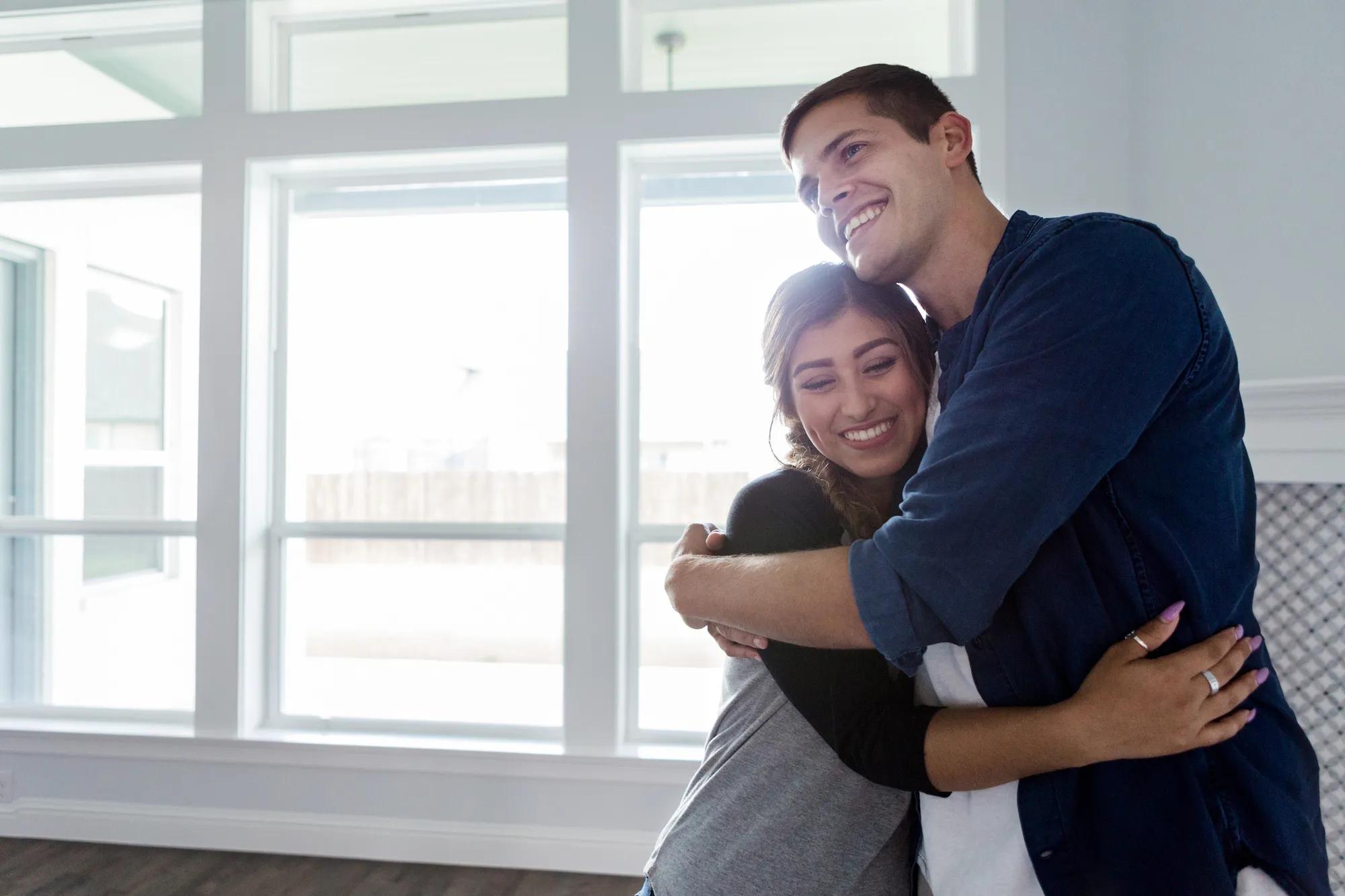 Couple in new home