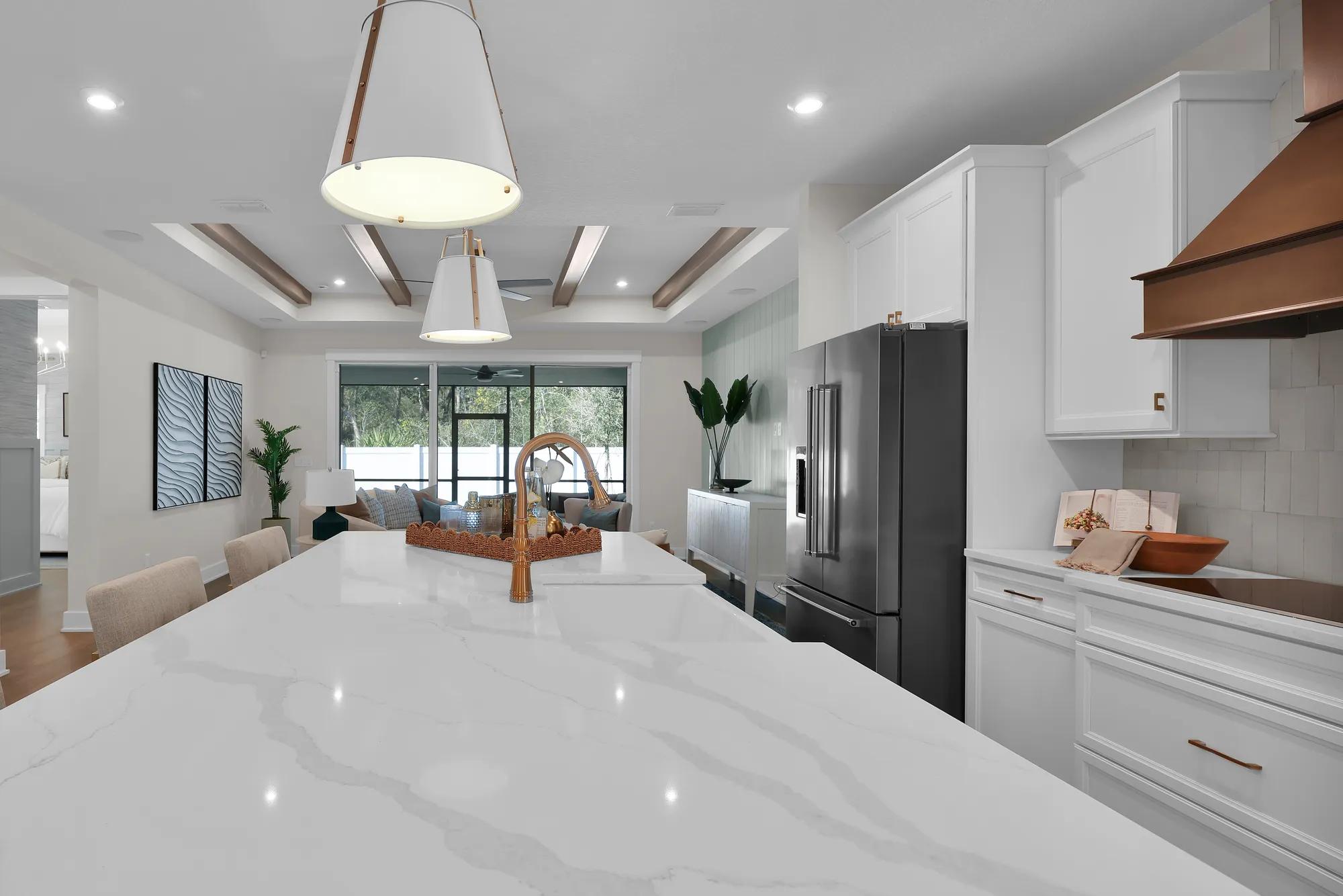 new home kitchen with quartz counters