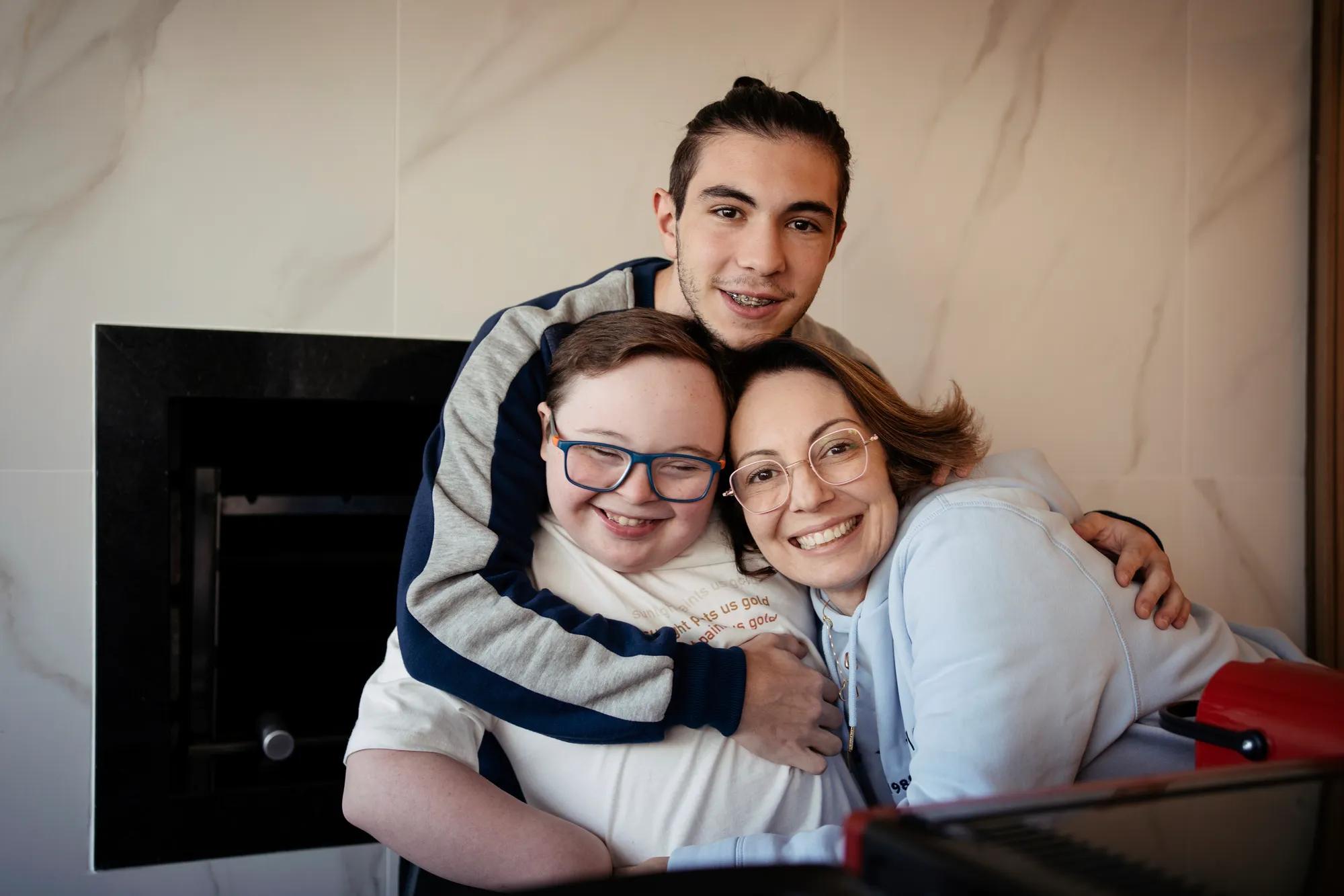 Happy family in home