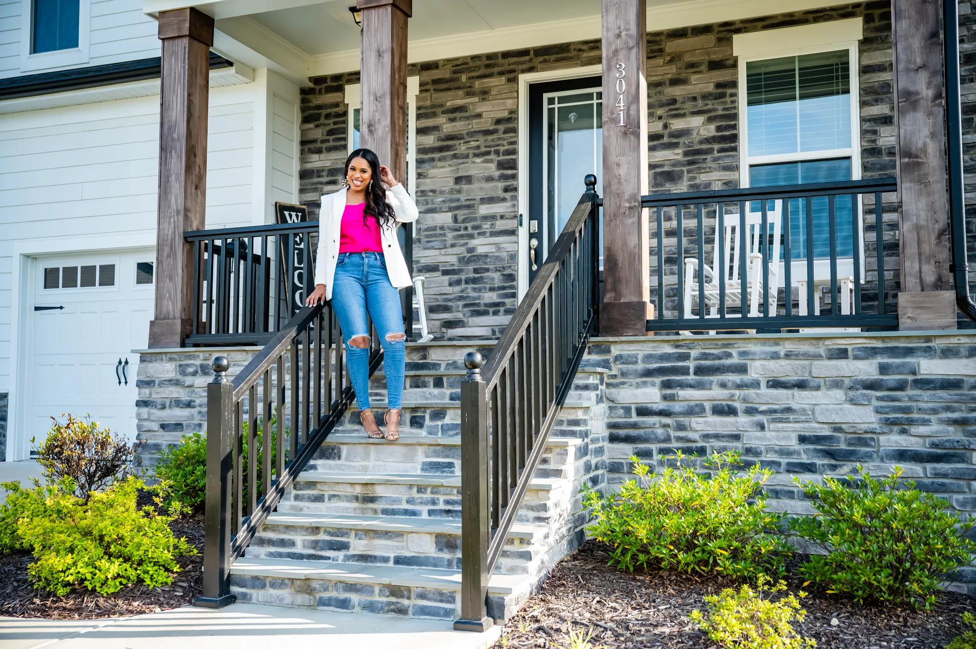Homeowner outside of the exterior