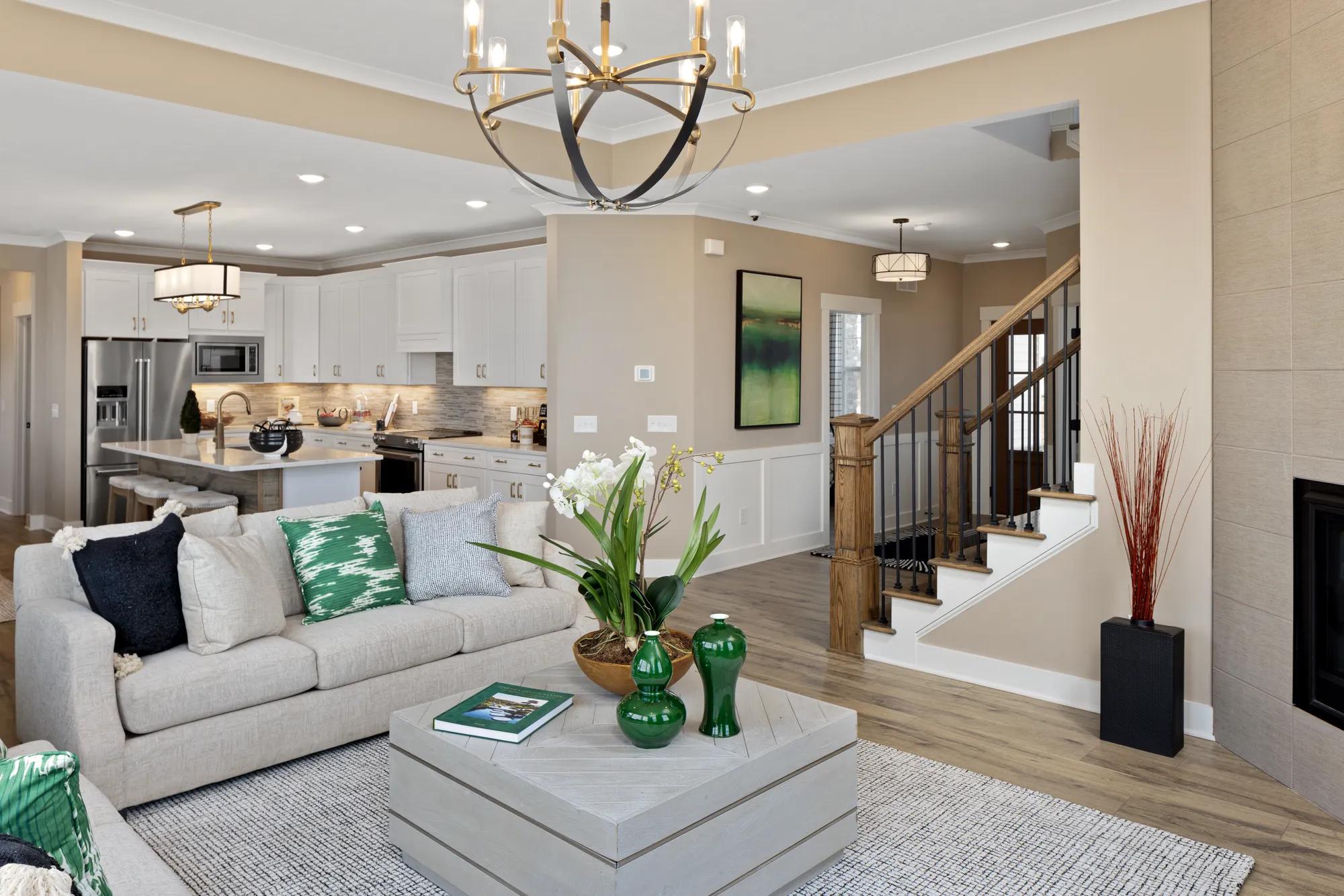 open concept family room and kitchen