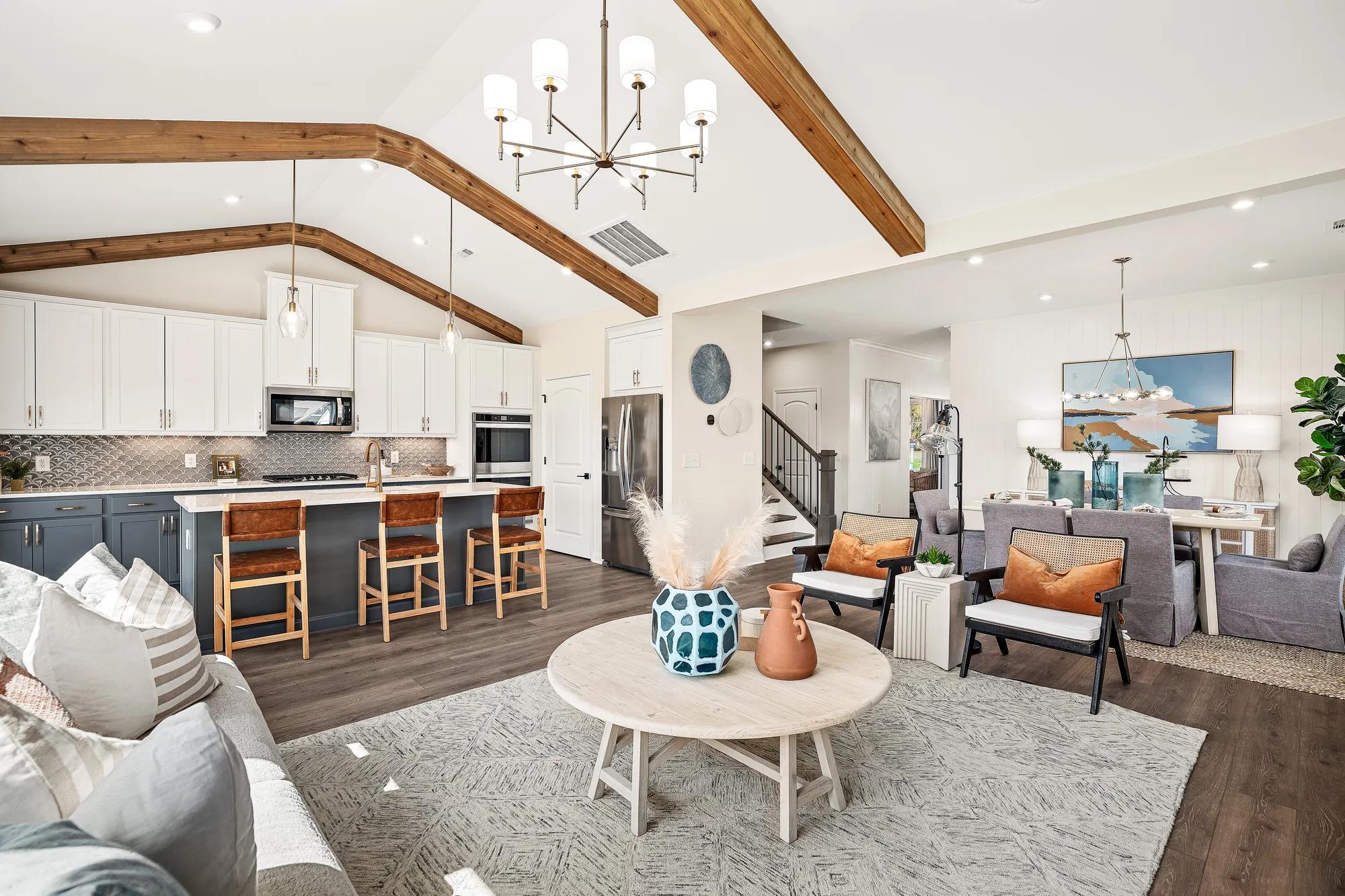 open concept family room and kitchen