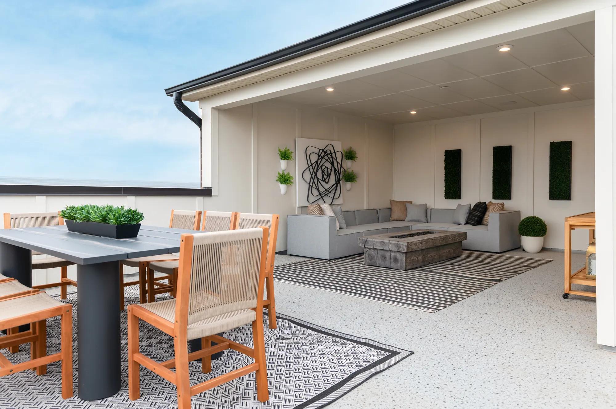 New construction townhome rooftop terrace 