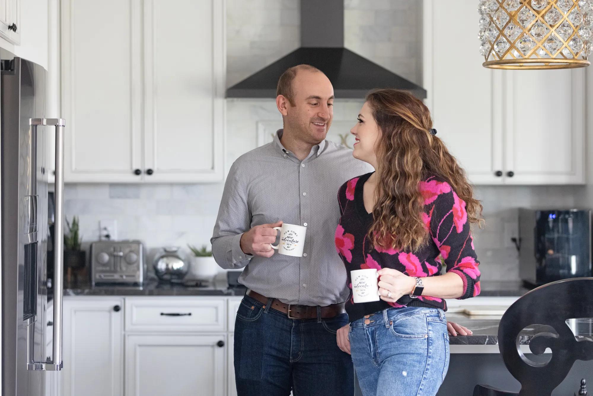 New Homeowners enjoying their luxurious and very spacious Buchanan kitchen