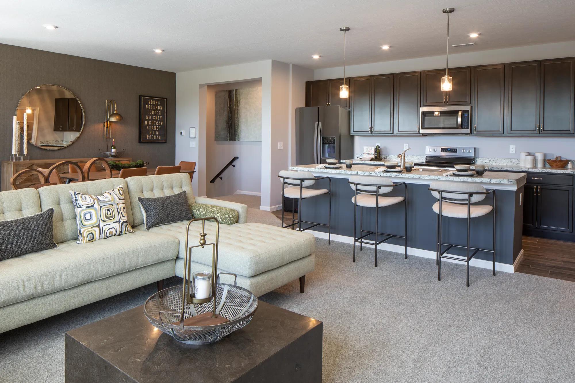 Family room open to kitchen