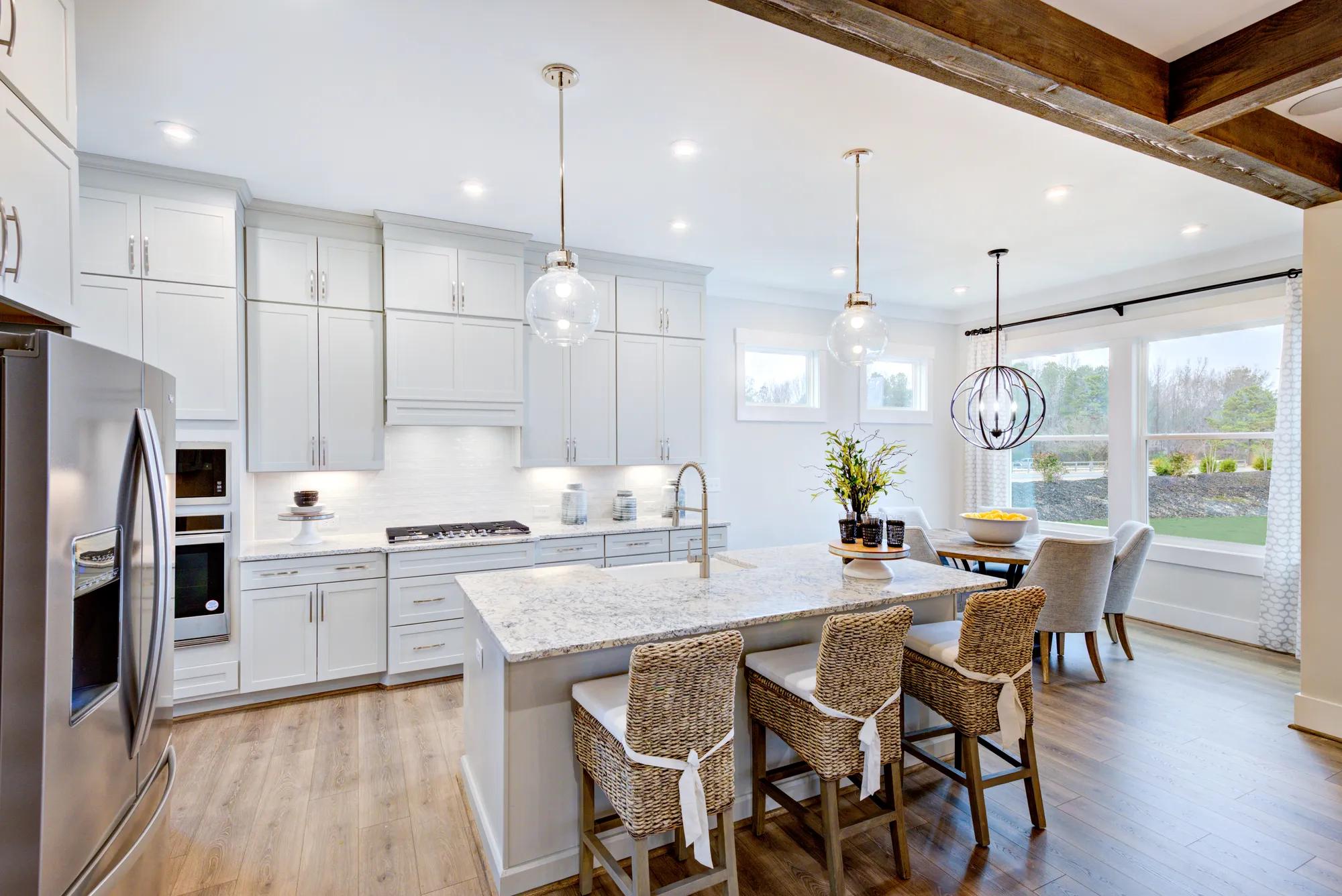 open concept kitchen and breakfast room
