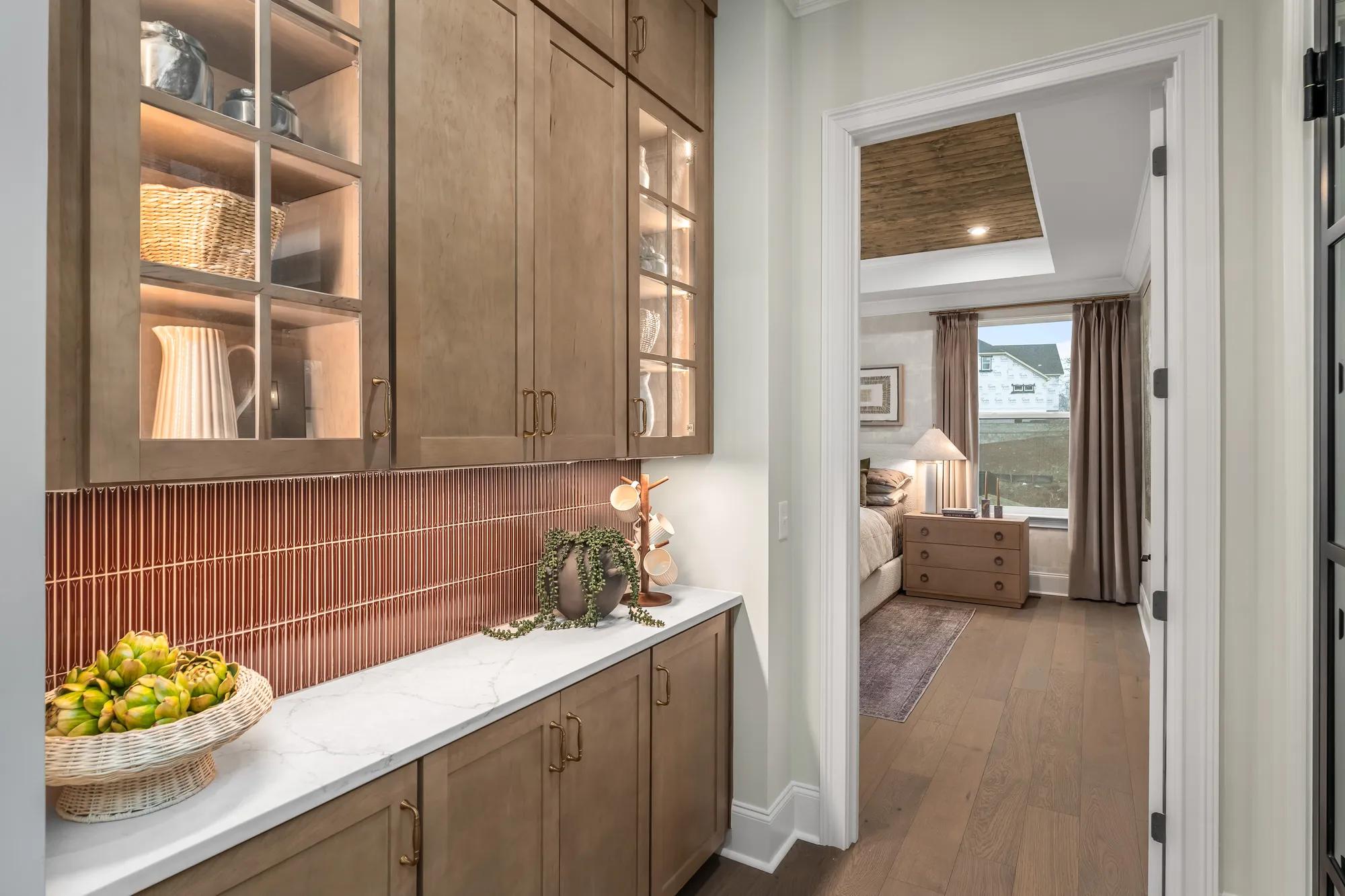 Coffee bar in primary suite of custom home