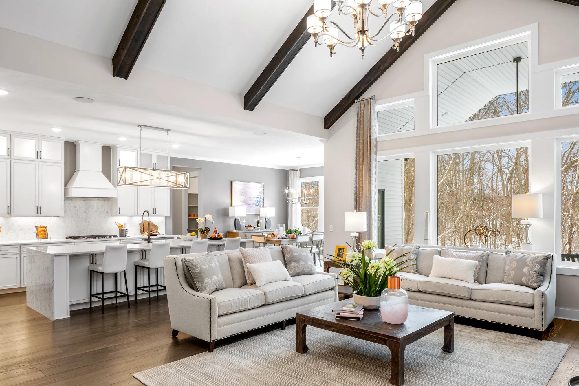 open concept family room and kitchen