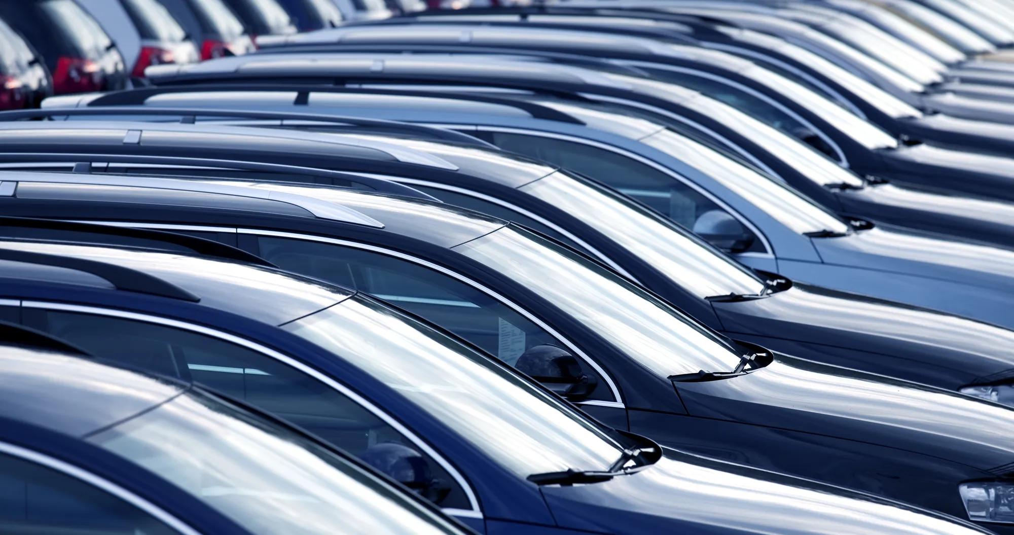 Row of new cars