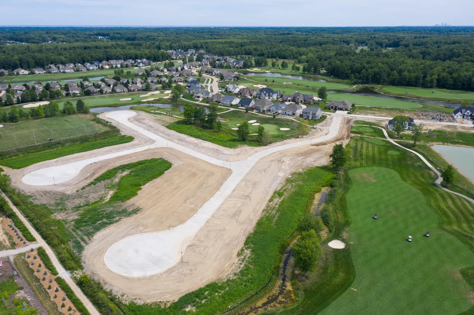 aerial view of community and golf course