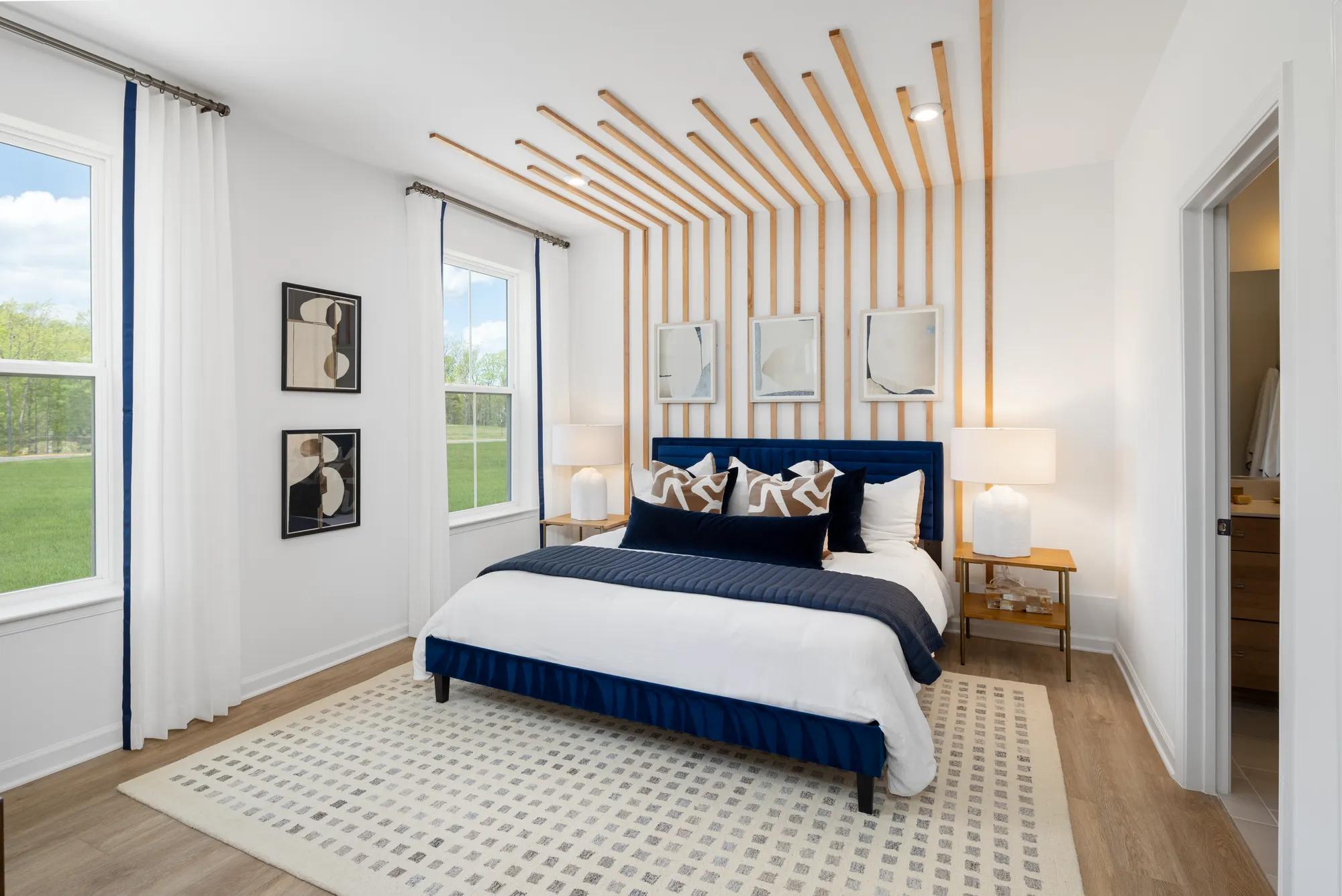 custom home primary bedroom