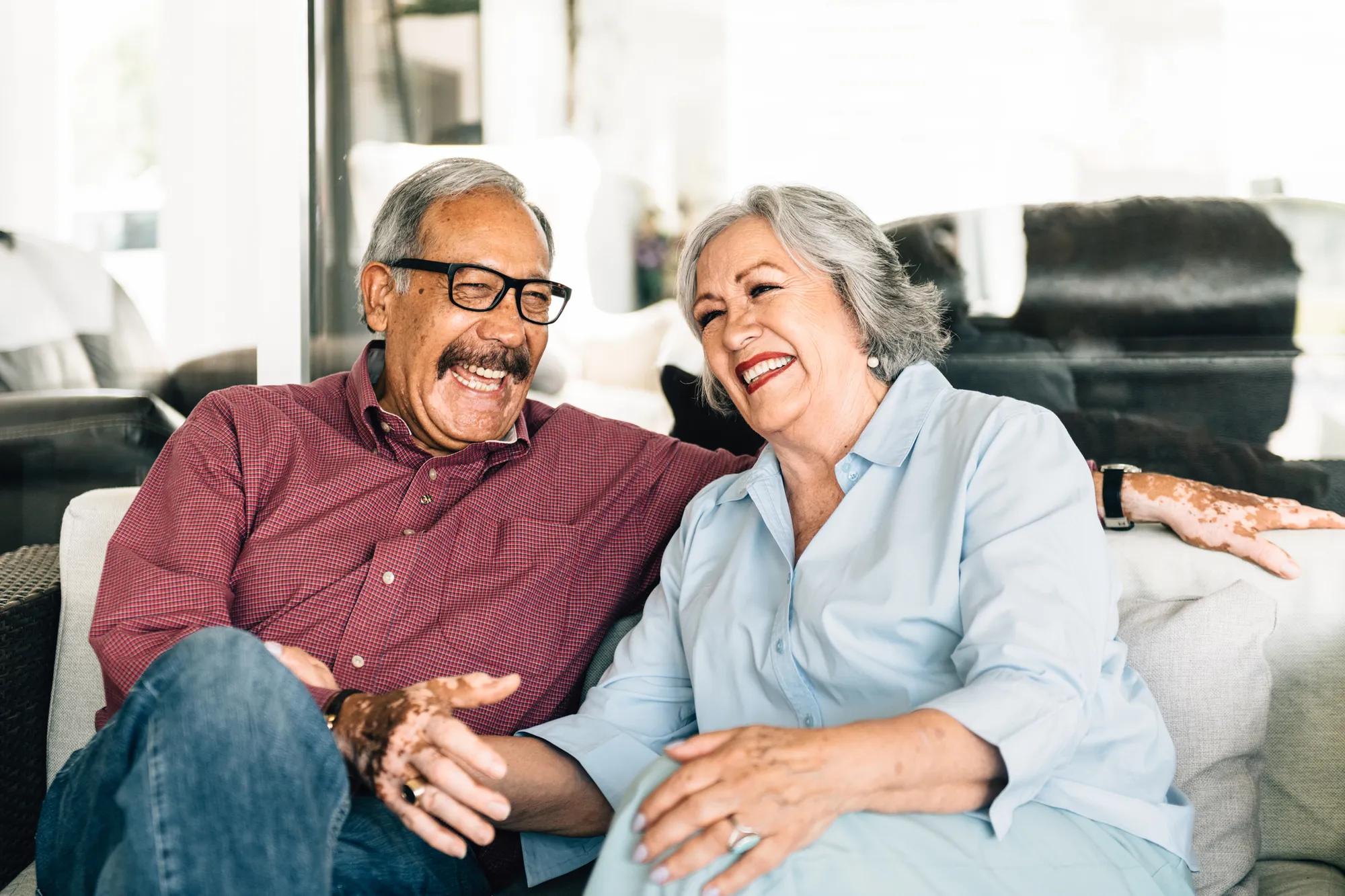 Happy couple in home