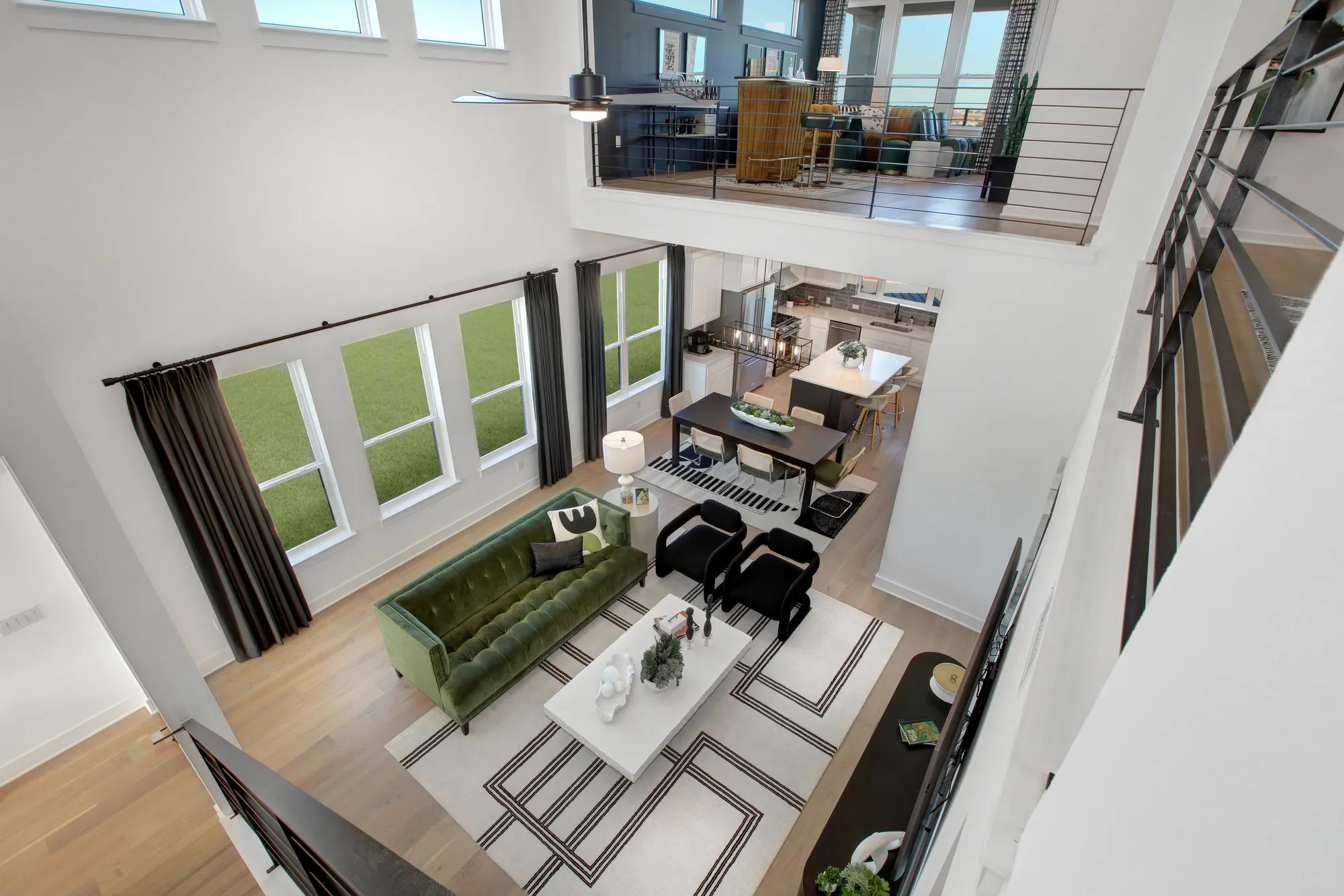 custom home two-story family room