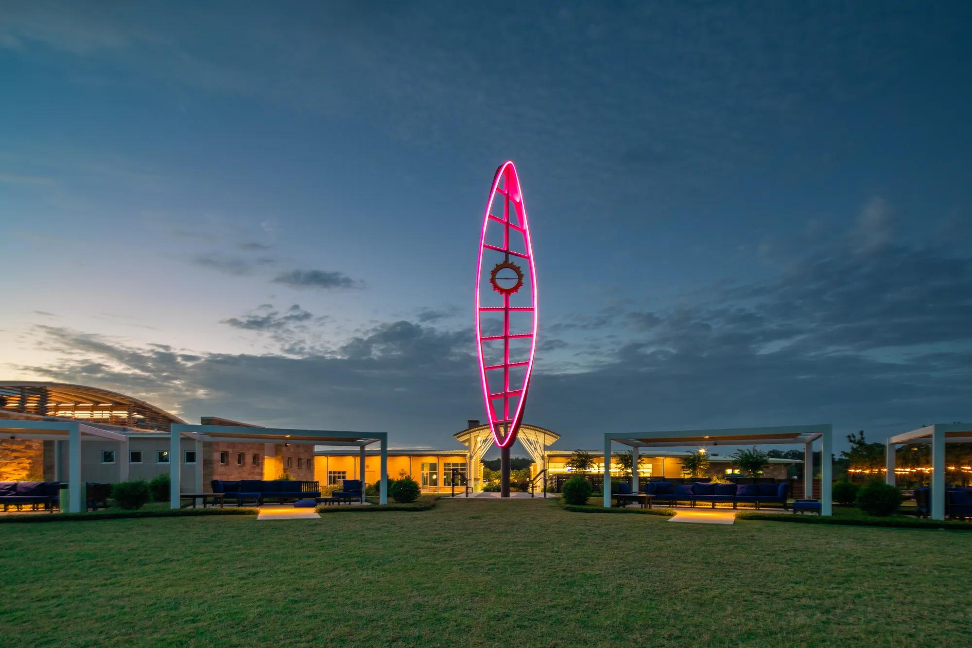 community park with tower