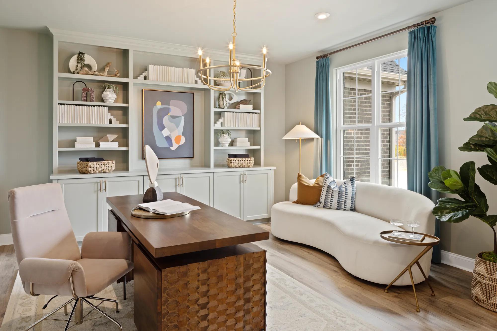 Home Office with built-in bookcases