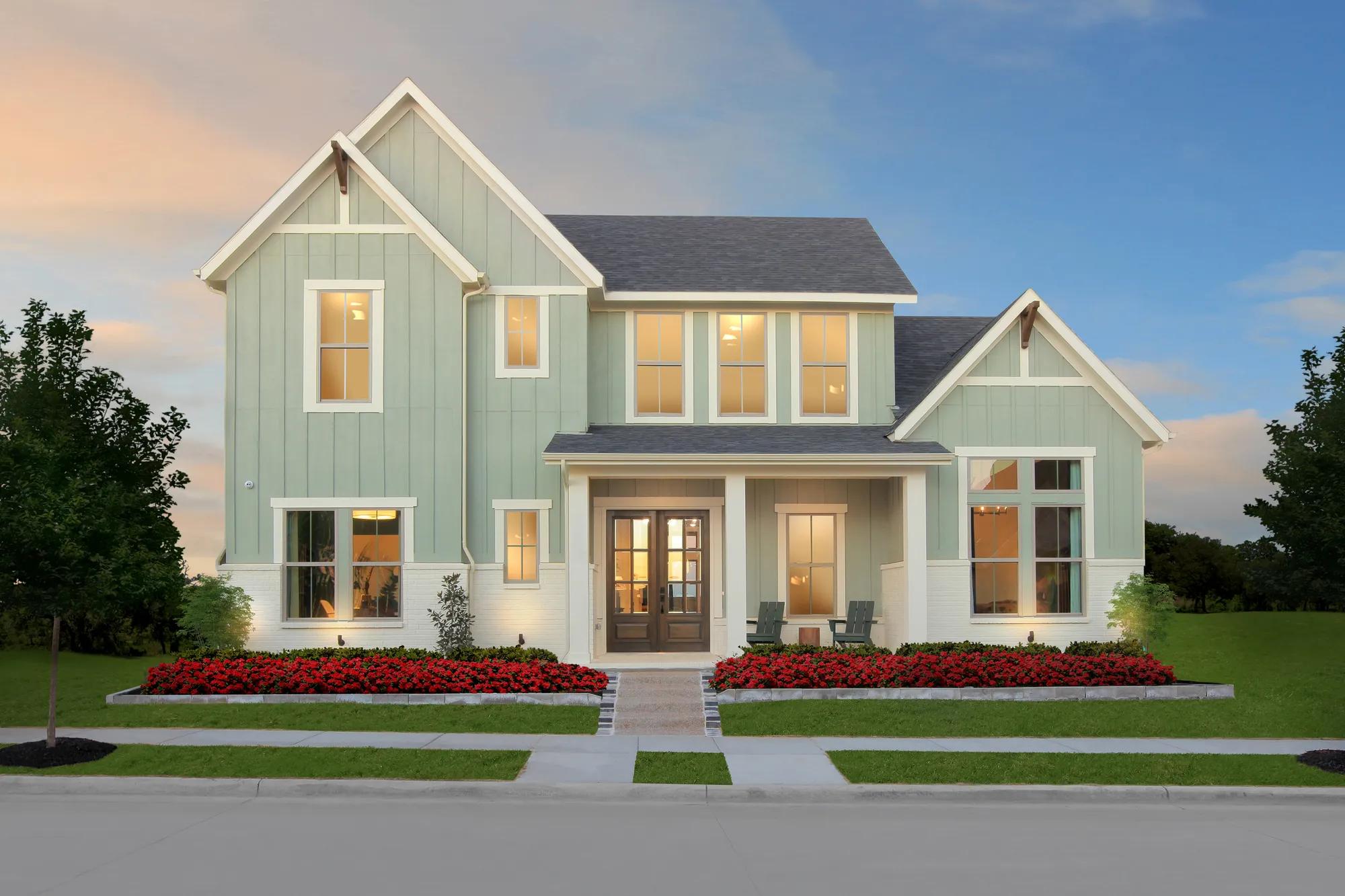 custom Drees home with board and batten exterior