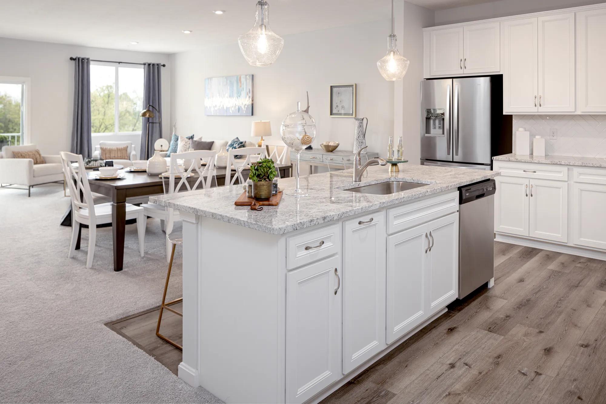 open concept kitchen and family room