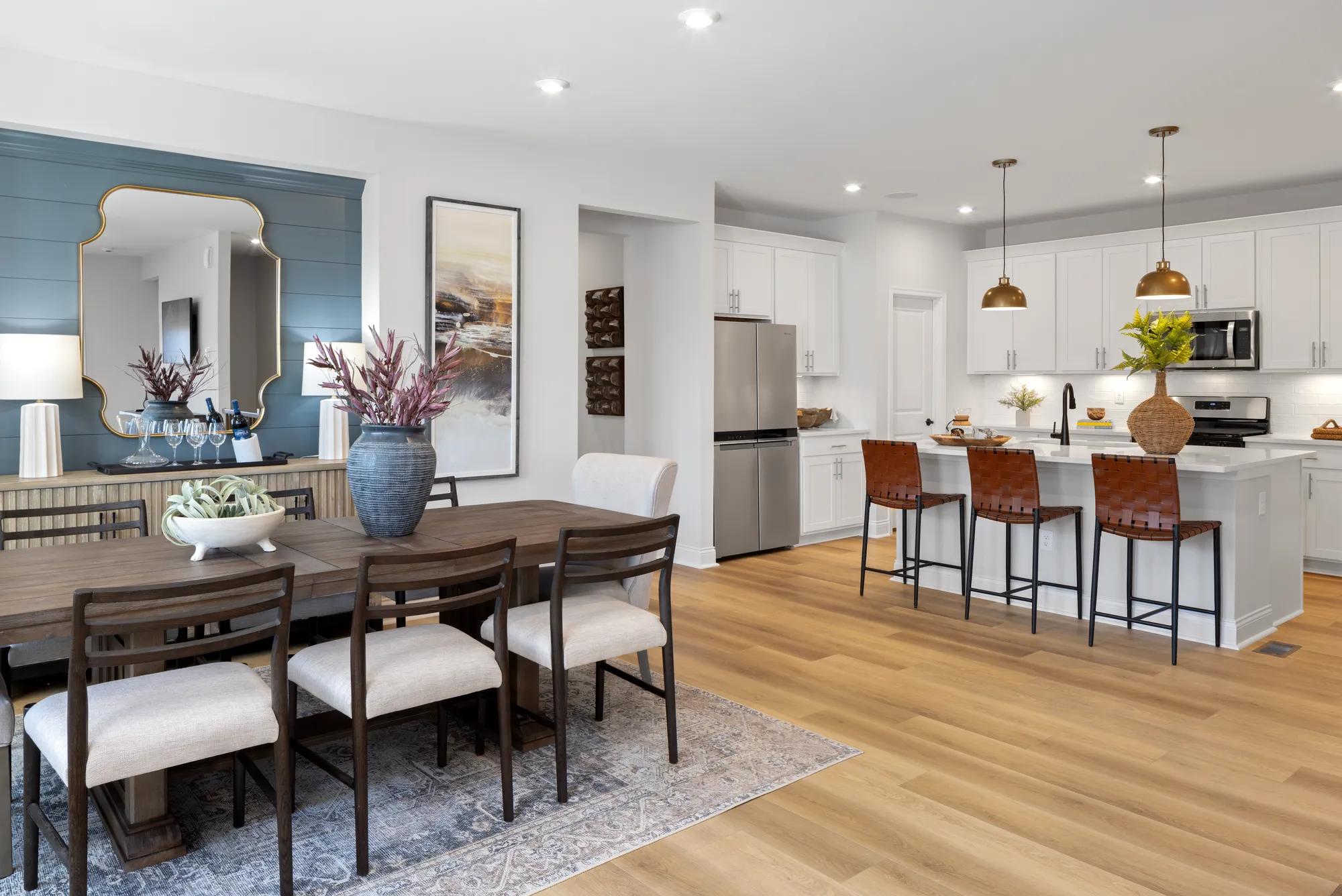 open concept dining room and kitchen