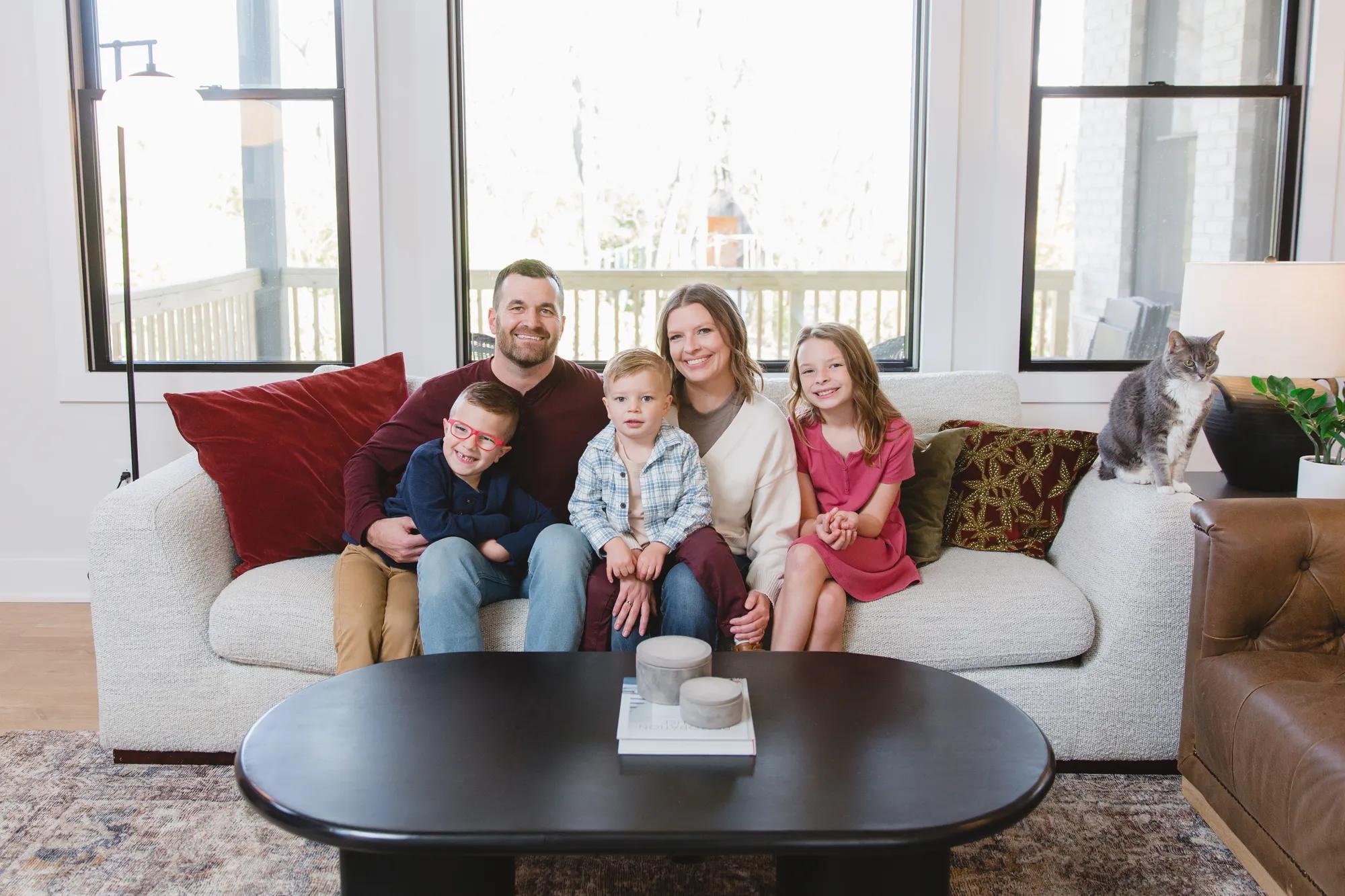 New homeowners enjoying the interior of their Drees Home