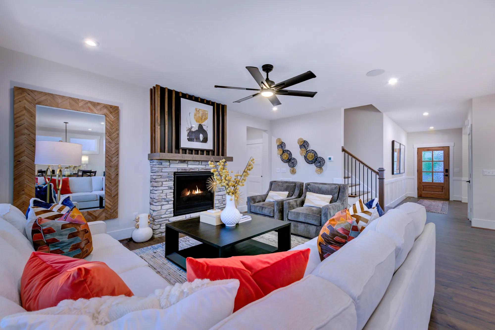 family room with sectional sofa