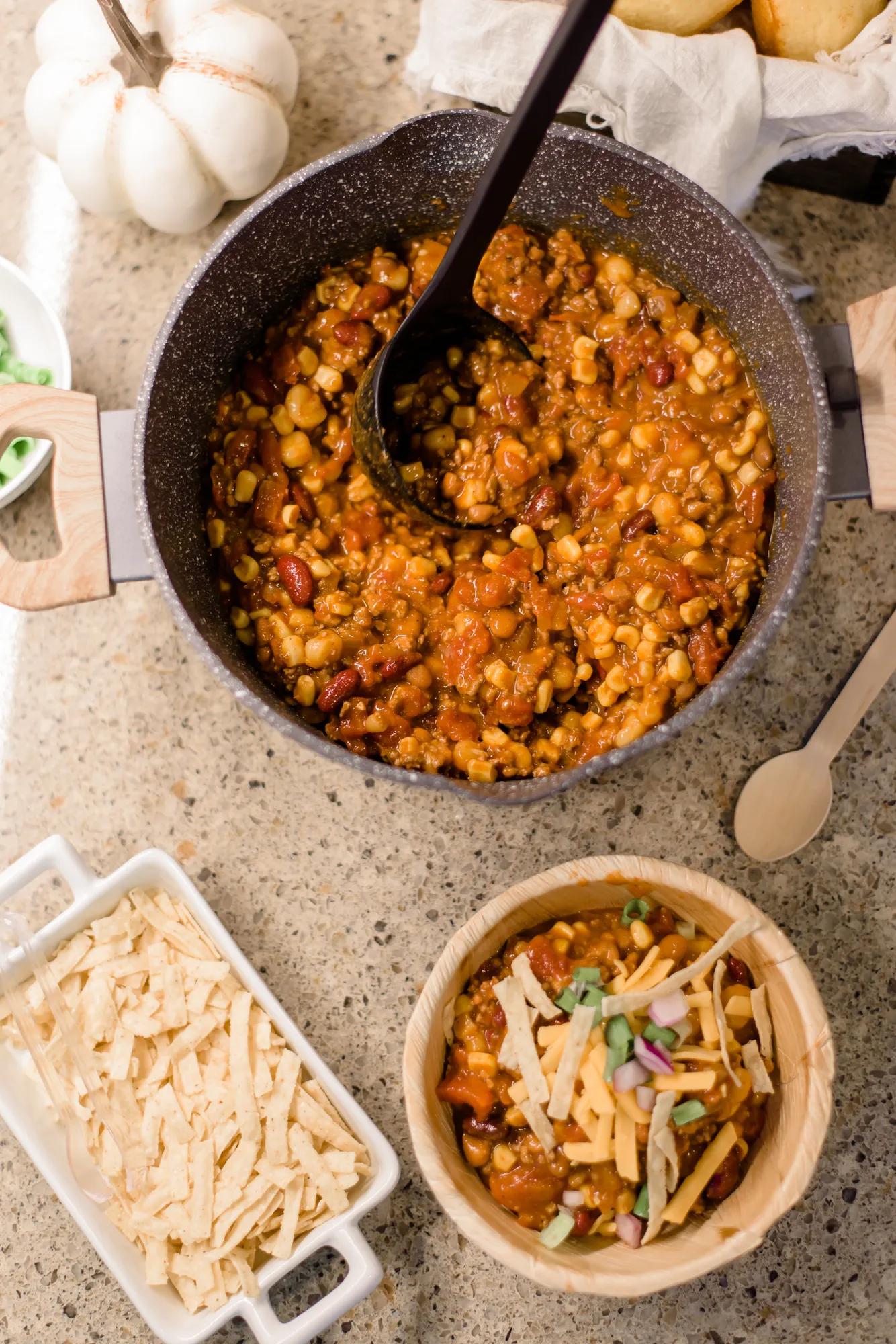 Amazing chili made from a chili bar in a Drees Home