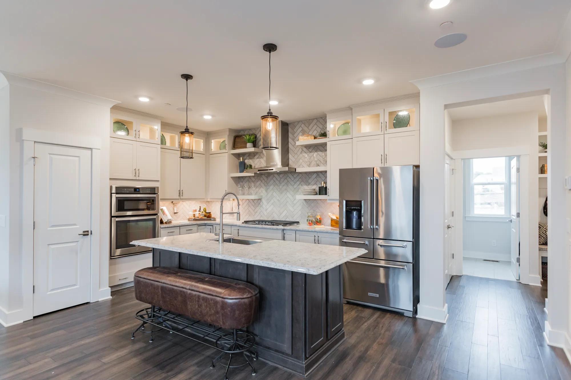 Kitchen island with bench seat