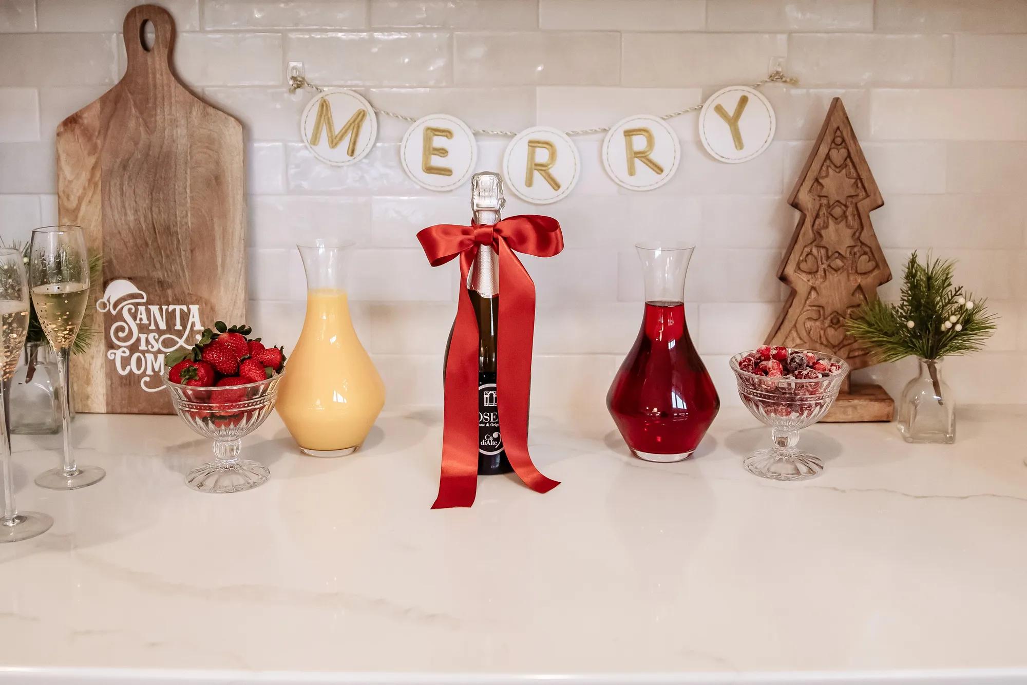 A festive holiday display inside a custom home