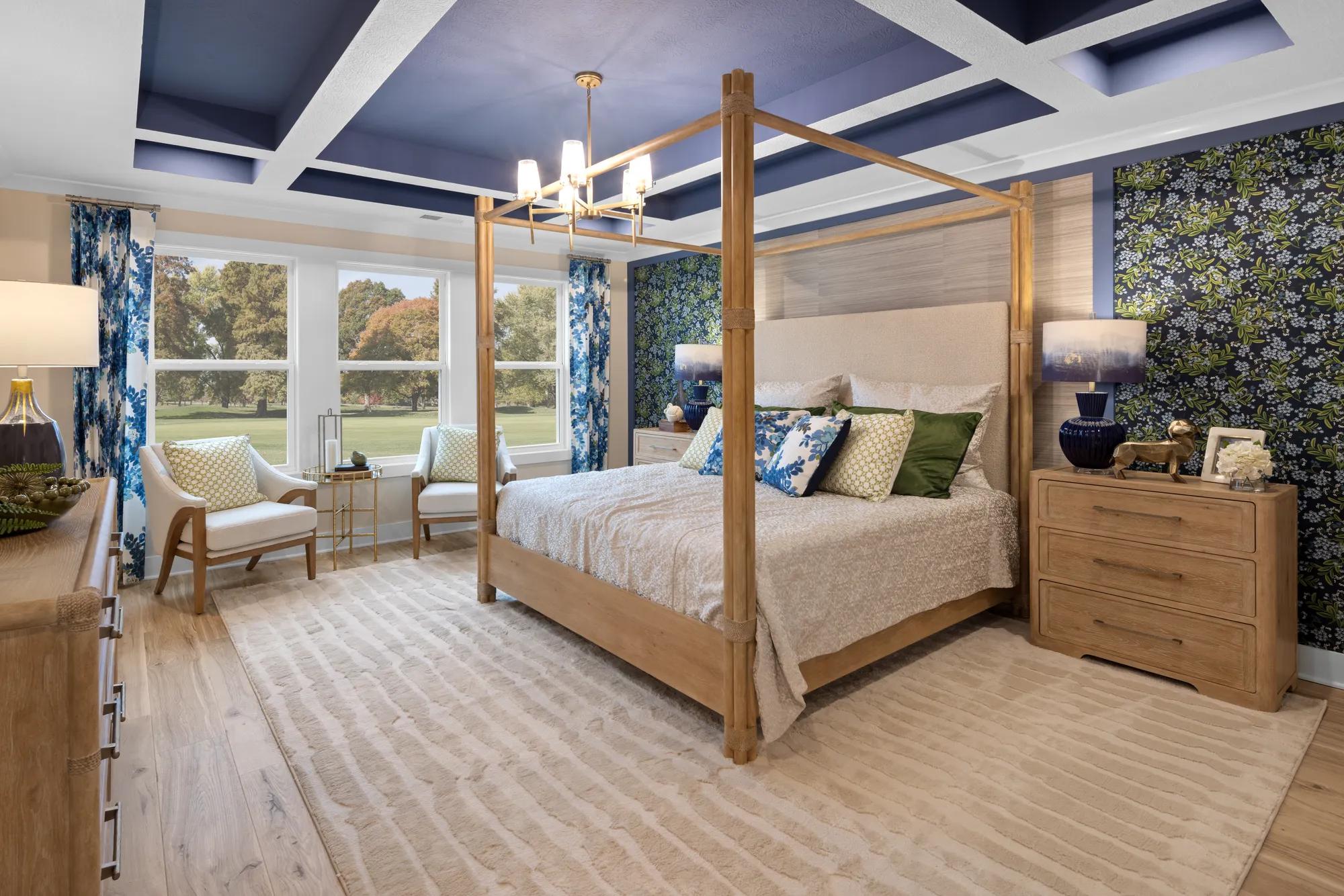 custom home primary bedroom