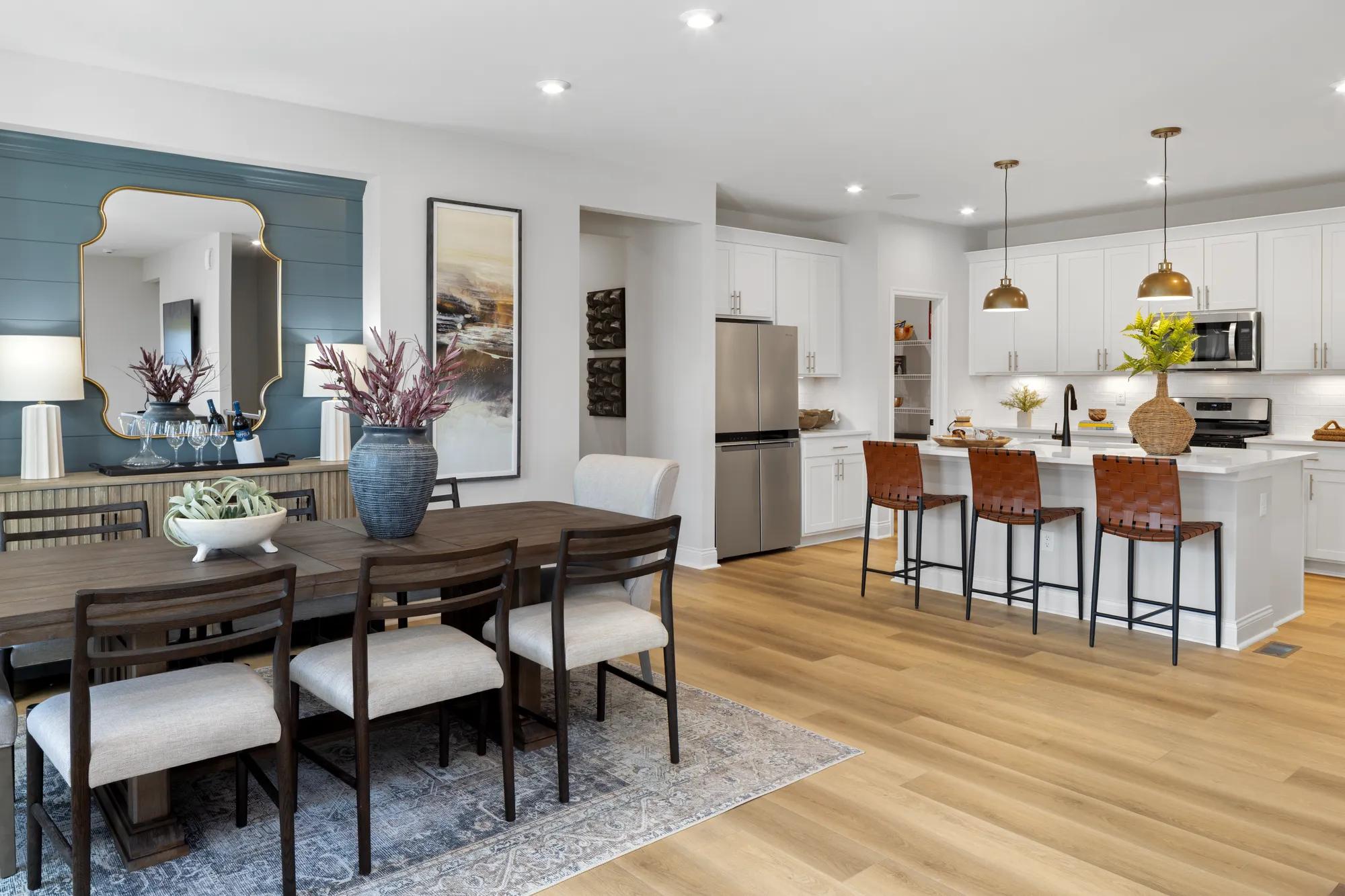 open concept dining room and kitchen