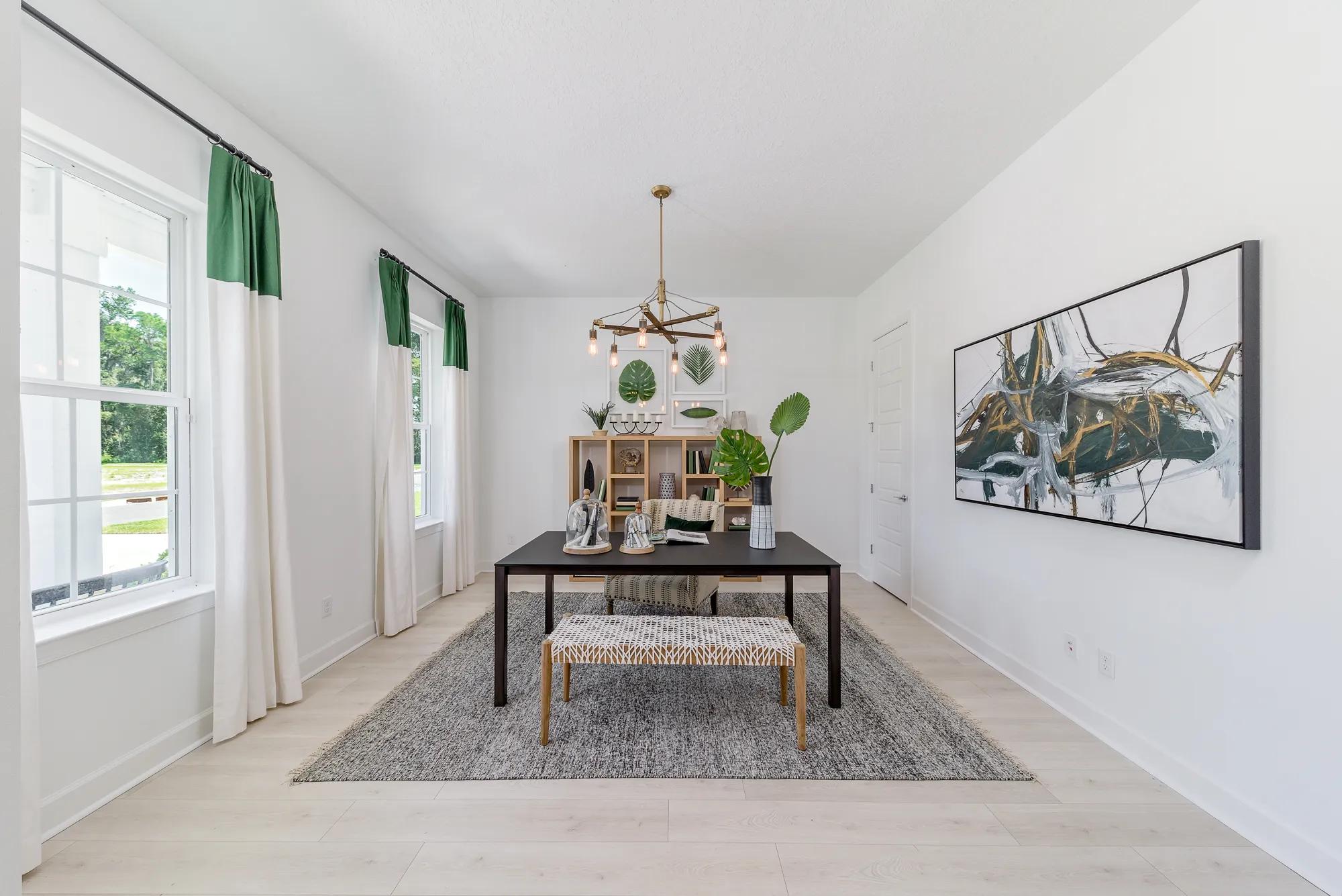 Home Office with large windows