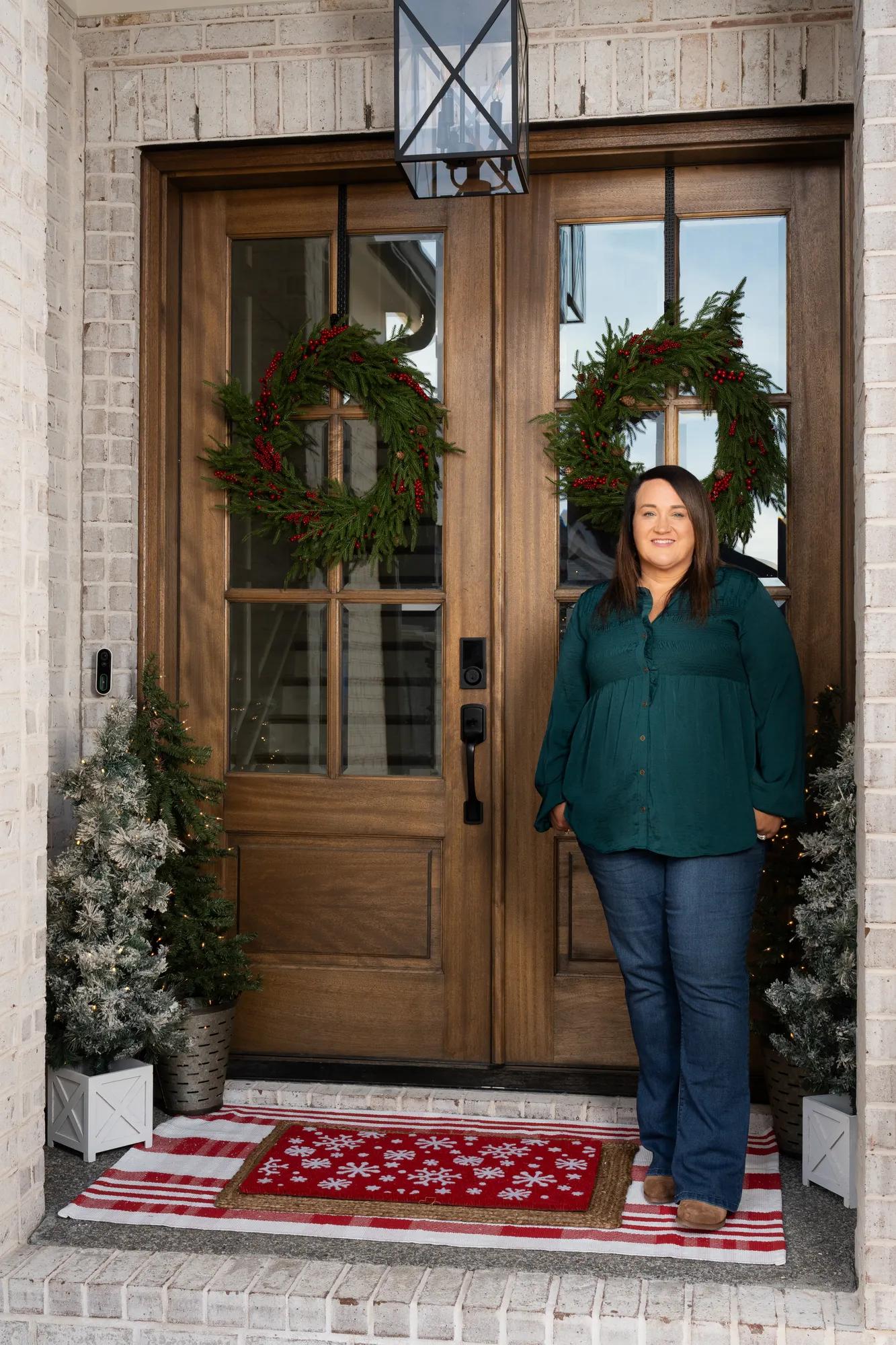 Influencer, Stacey Collins outside of her custom home