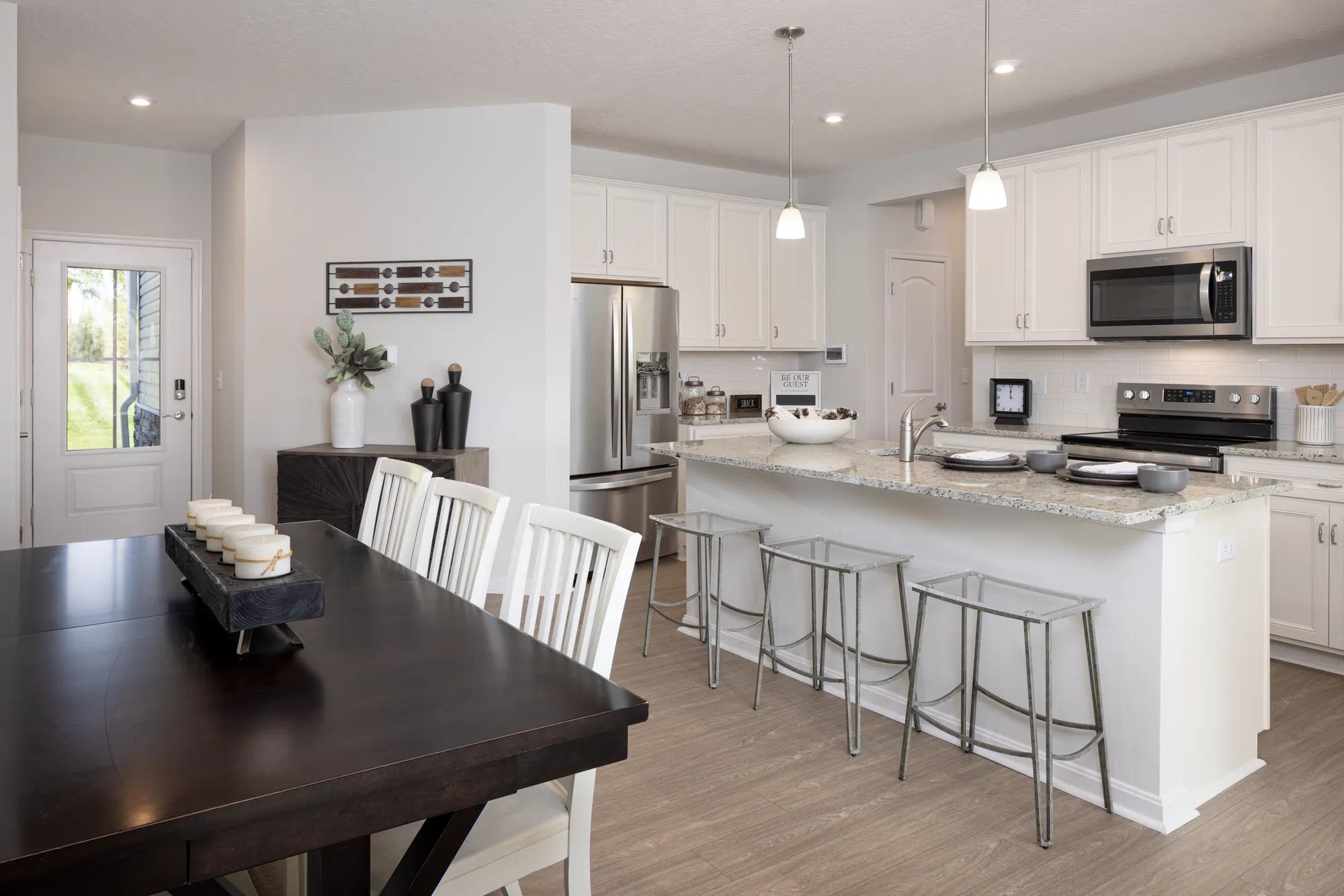 open concept kitchen and dining room