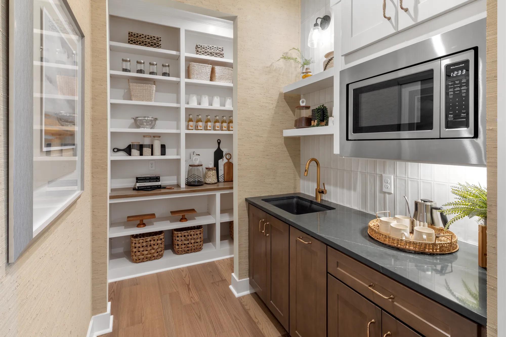 working pantry with sink and microwave