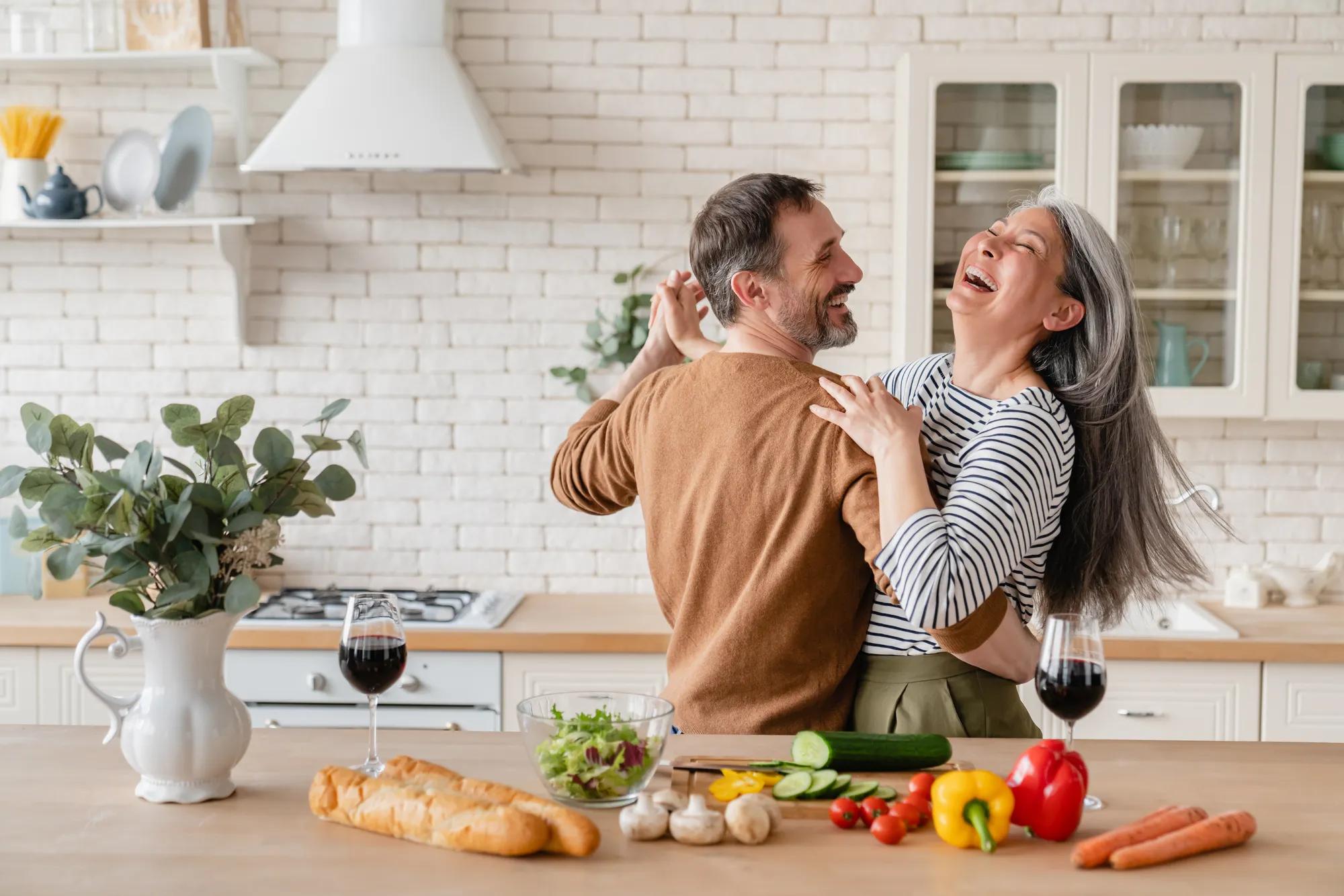 couple in home kitchen