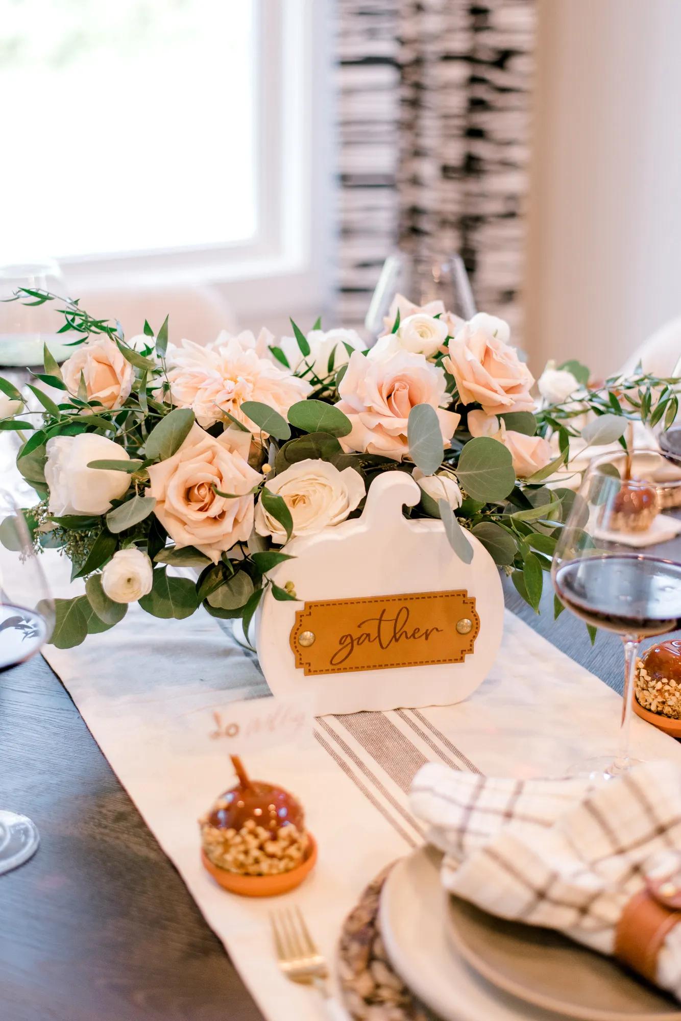 A gorgeous fall table display in a custom Drees Home
