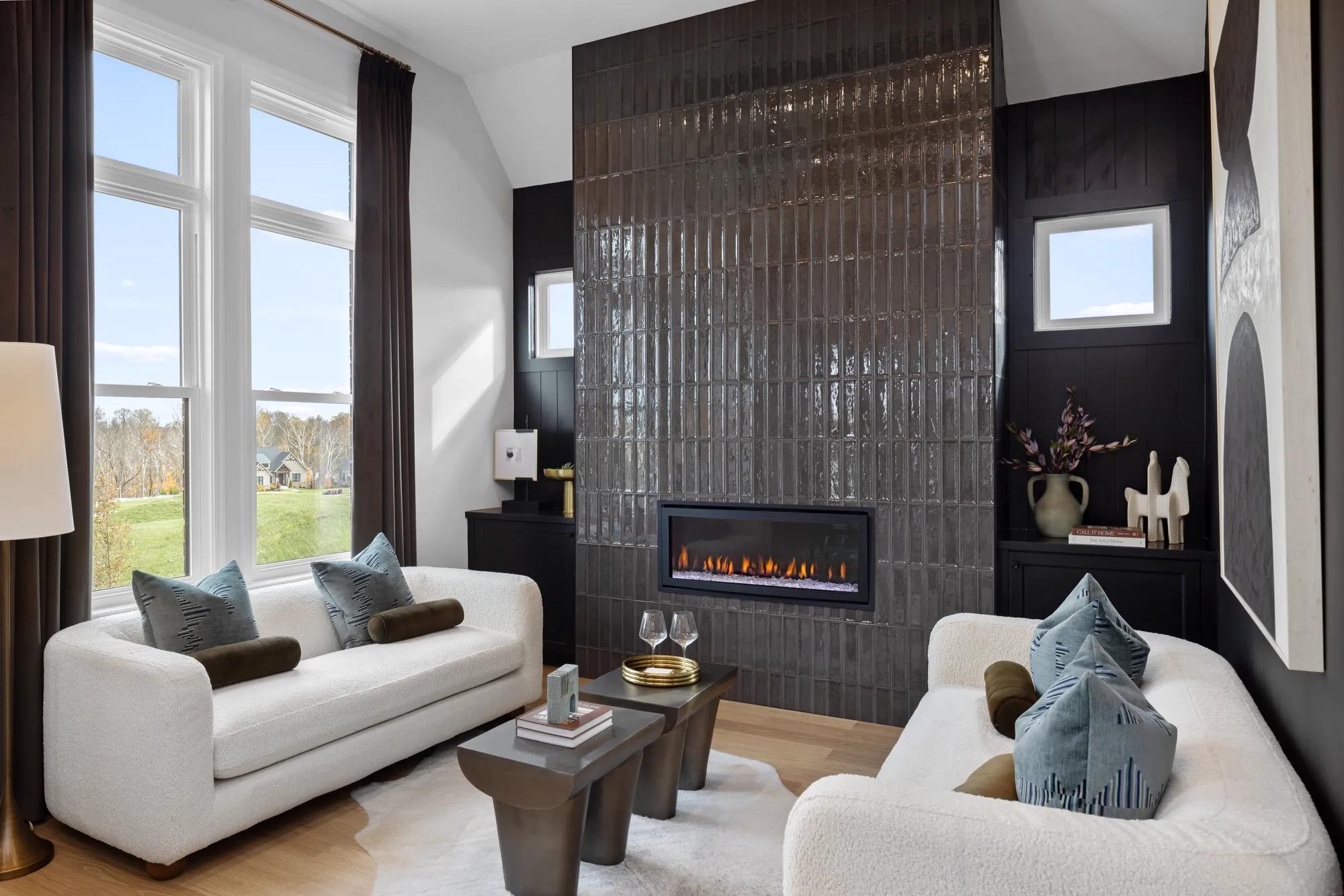 new Drees home hearth room and fireplace