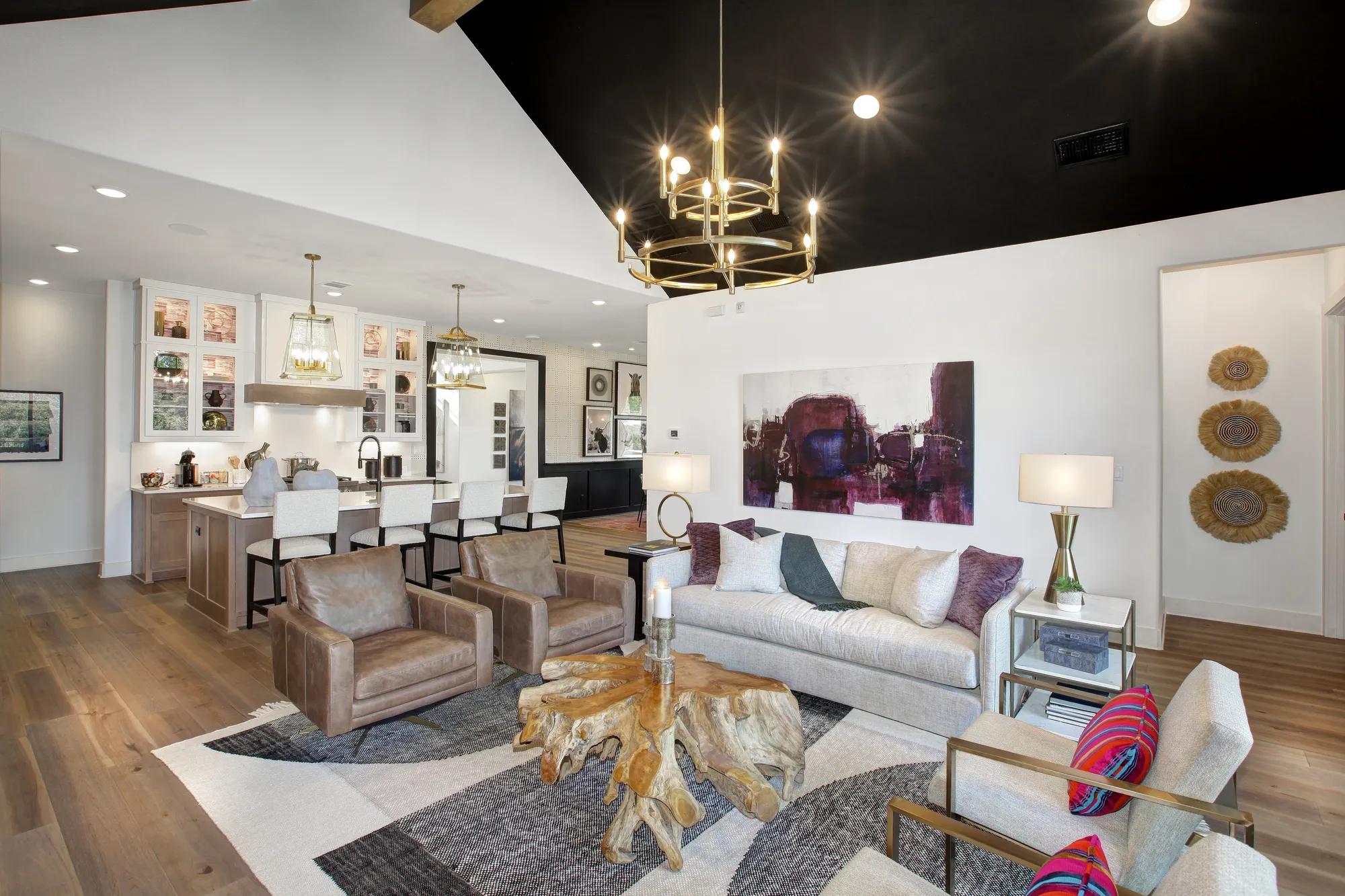 open concept family room and kitchen