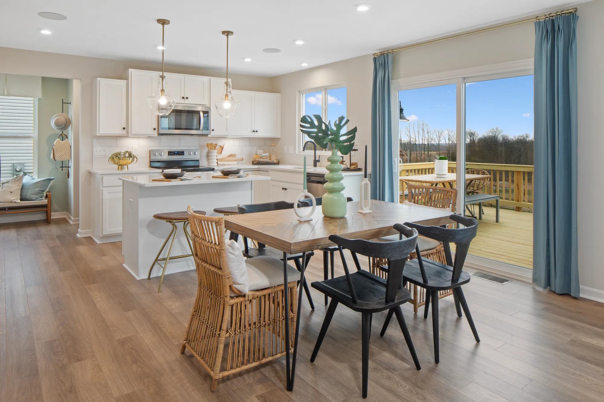 Dining room with sliding door