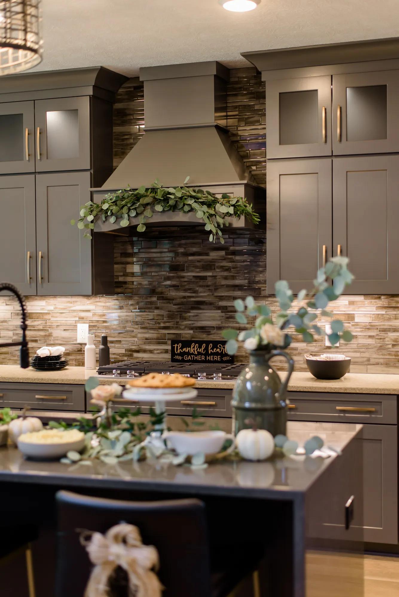 A beautiful fall display in a new custom home