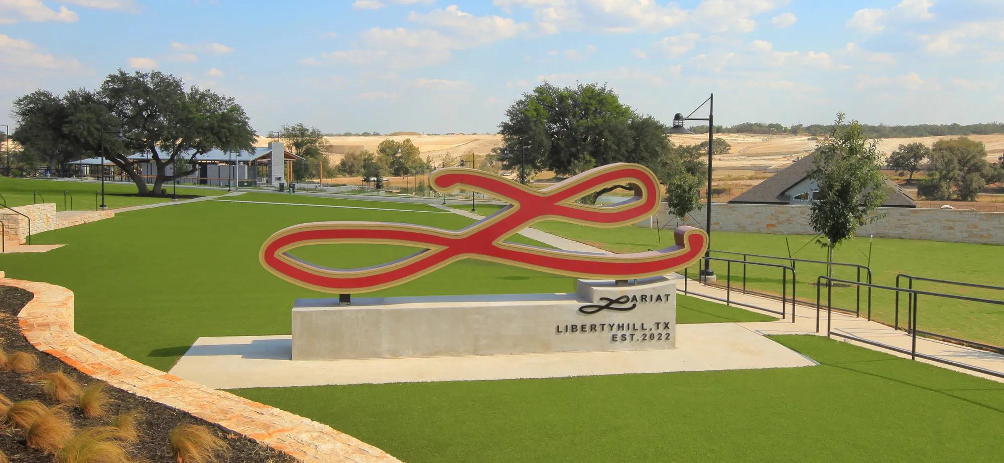 Lariat community monument in Liberty Hill, TX