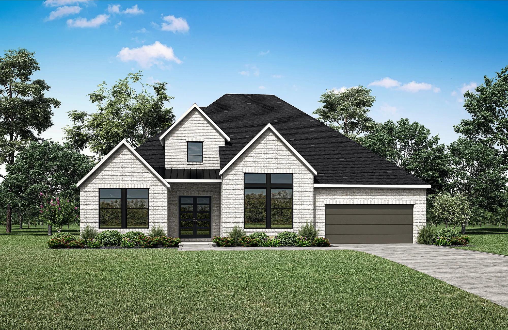 new home with brick exterior