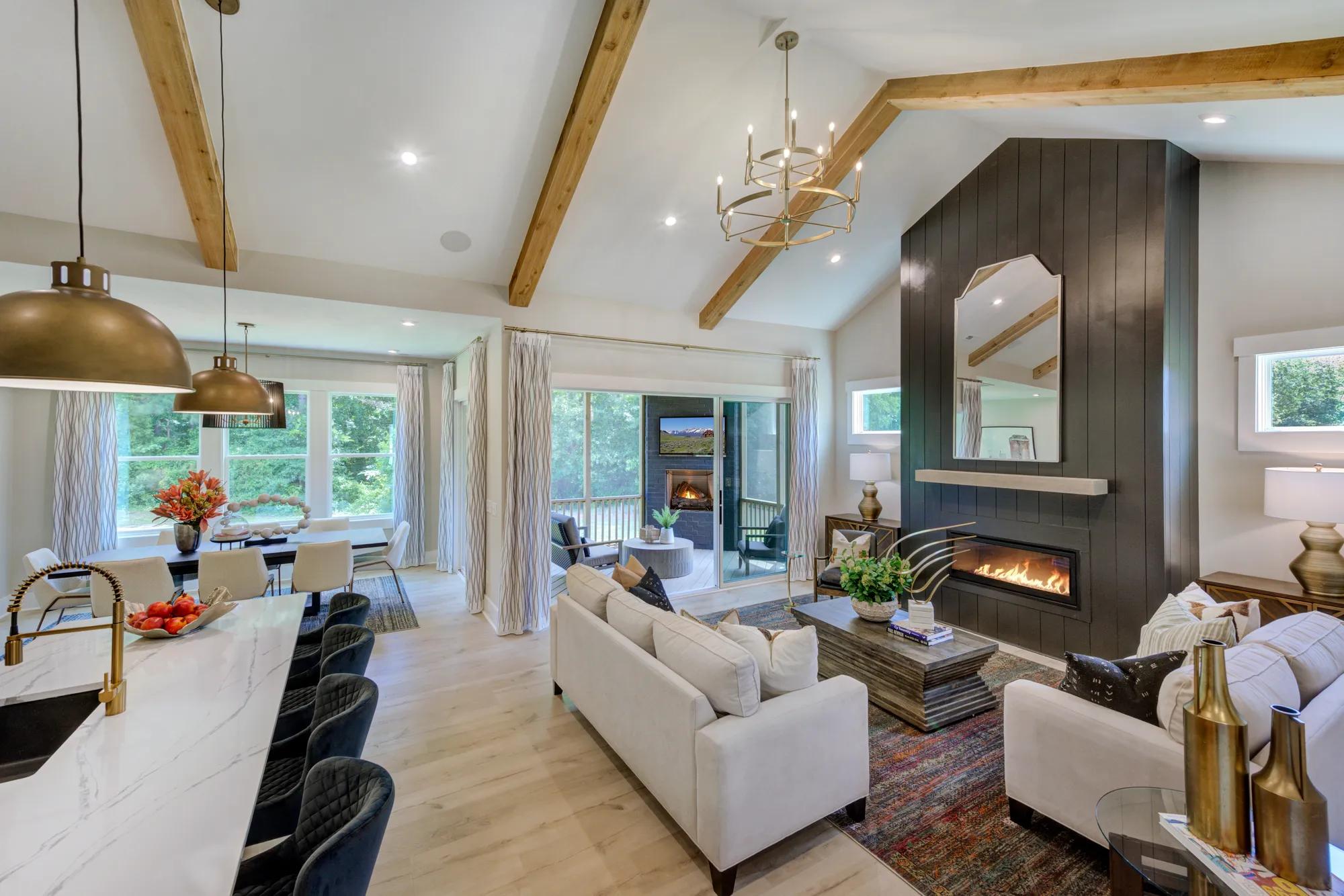 new Drees home open layout family room