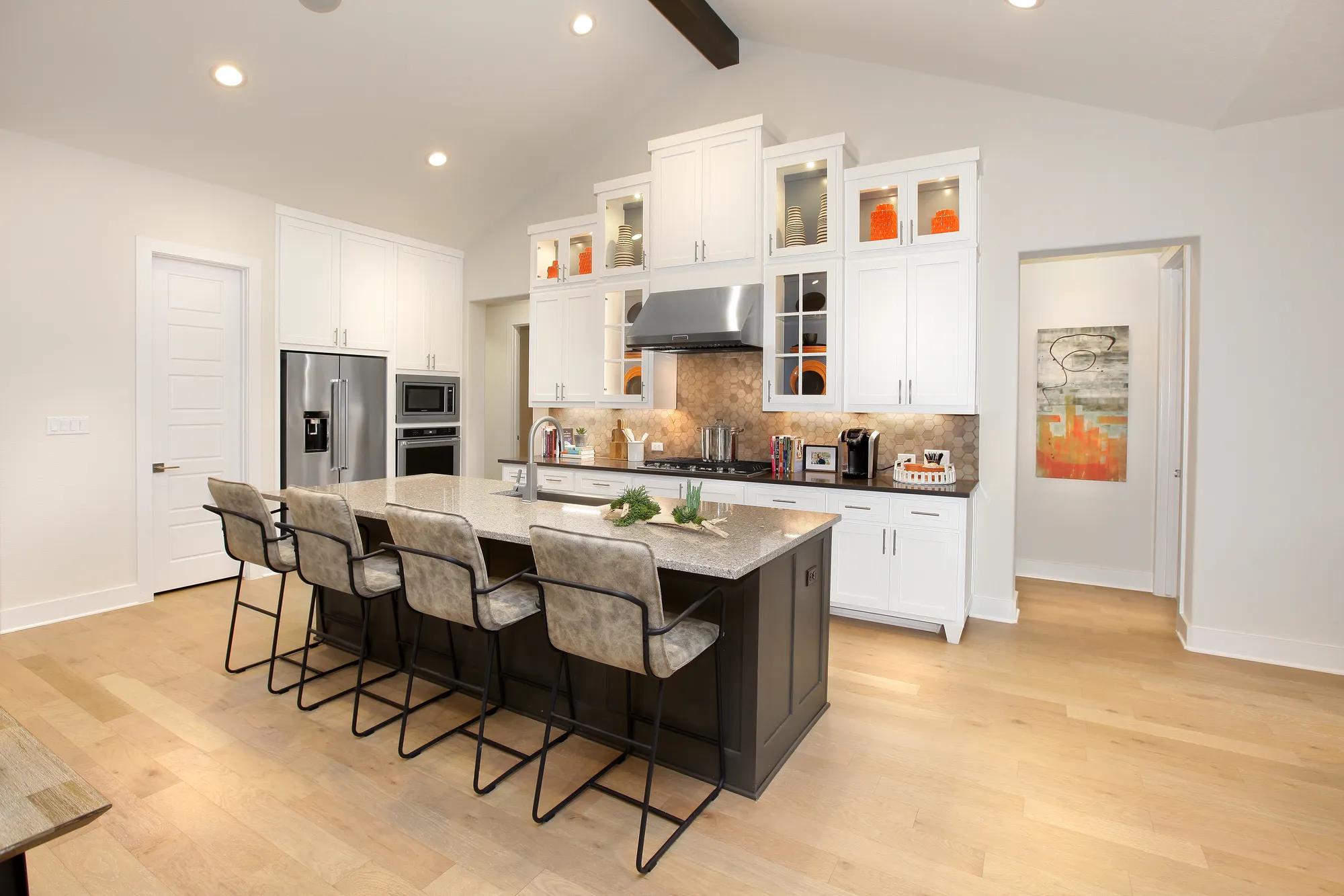 custom kitchen with contrasting island