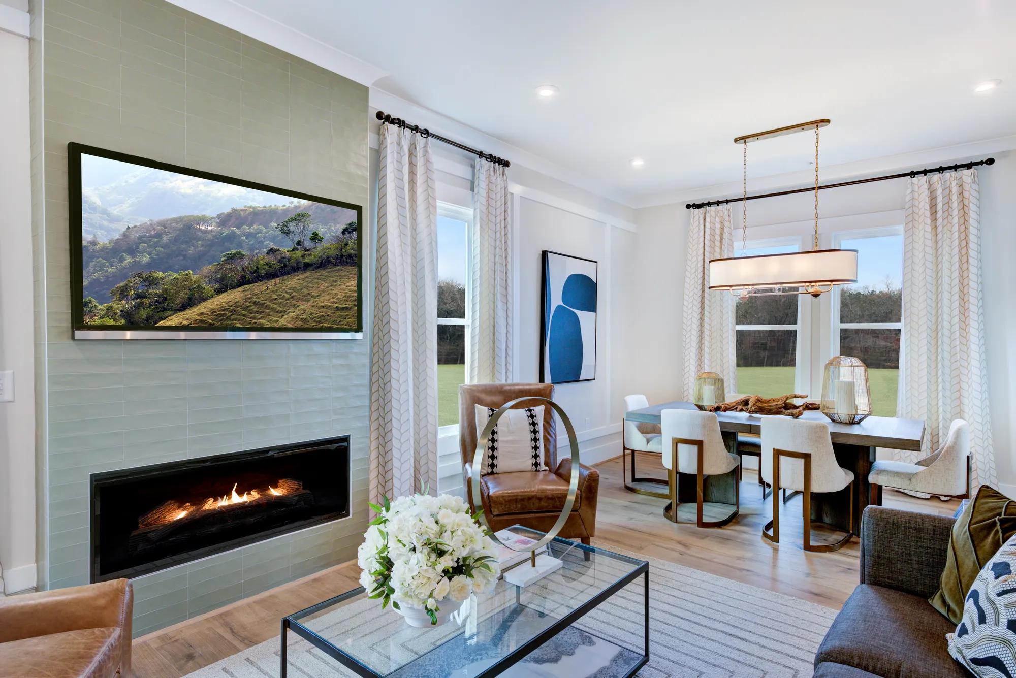 family room overlooking dining room