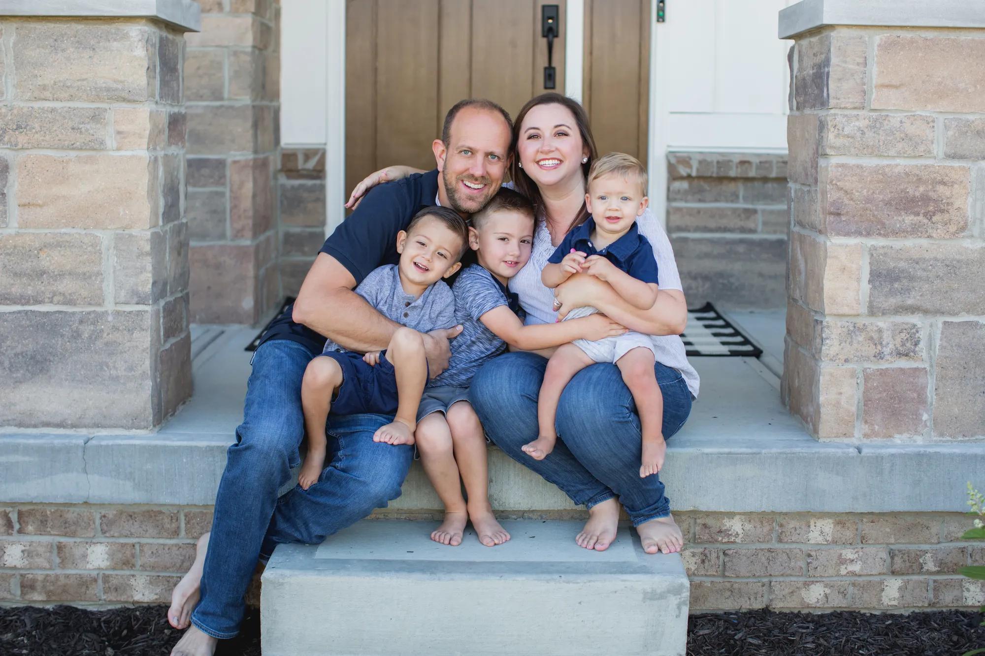 New homeowners enjoying their beautiful front porch