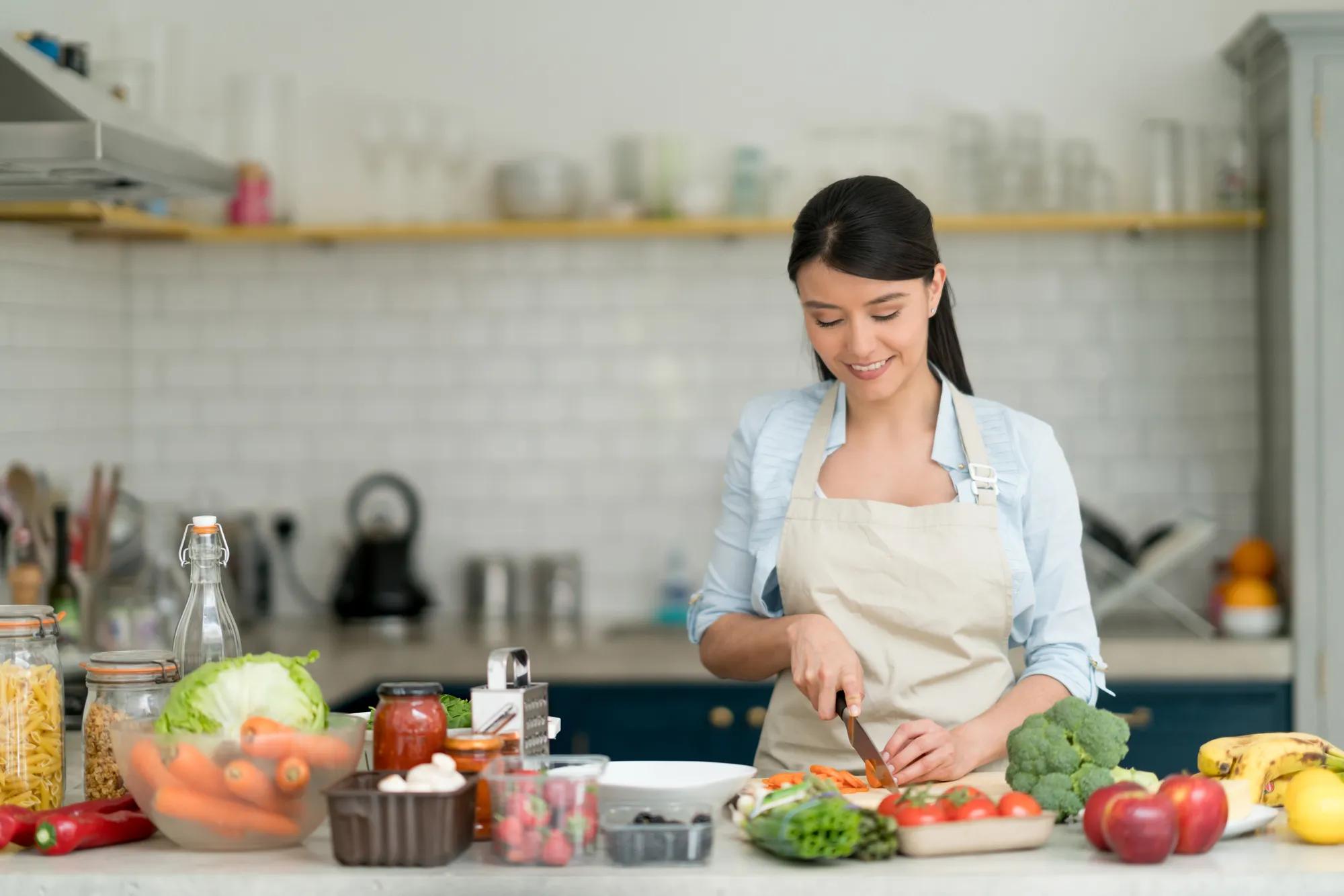 Cooking in new home kitchen