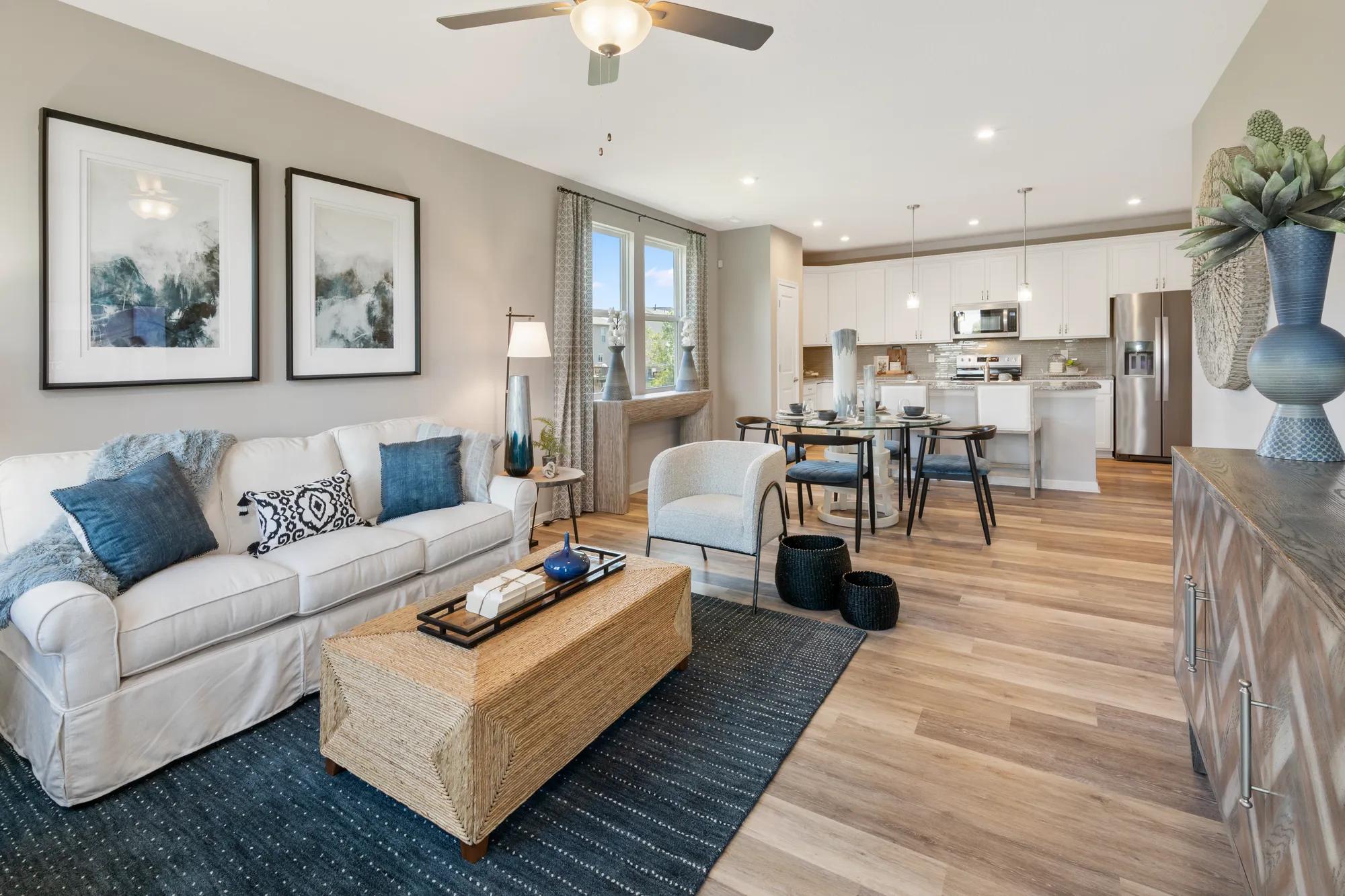 family room with vinyl floor