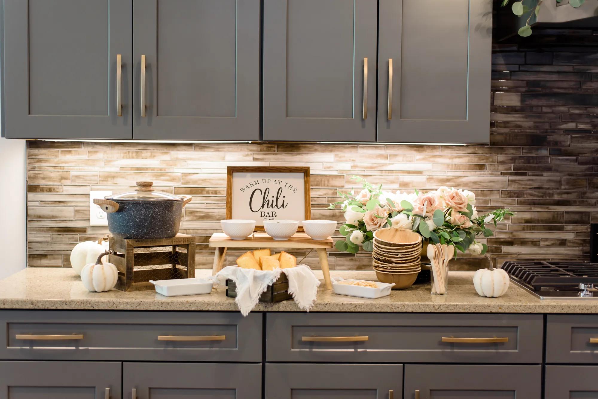 Beautifully displayed chili bar in a Drees Home
