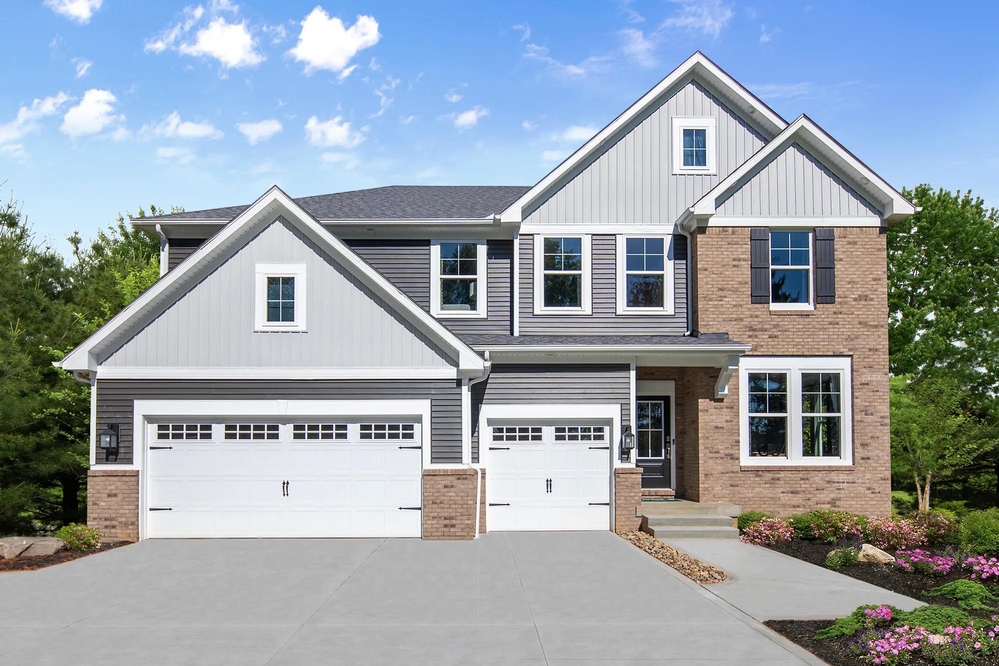 custom two-story home with front-entry garage